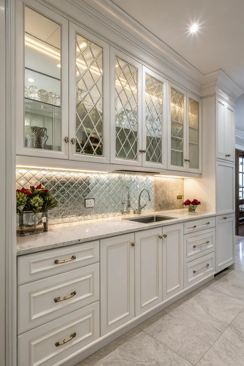 Reflective tiles enhance glamour and bounce light