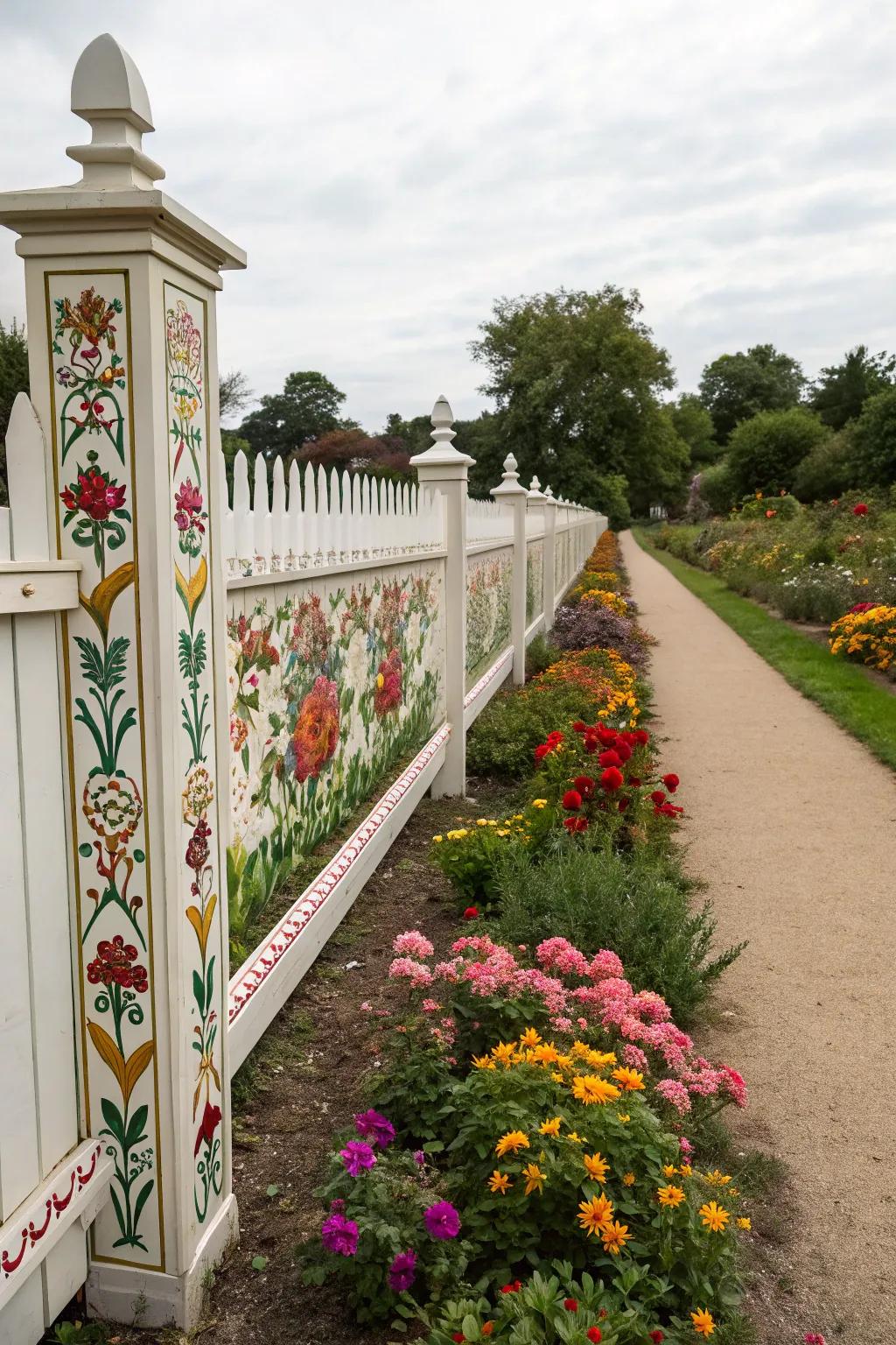 Botanical borders add a sense of structured elegance to any fence design.