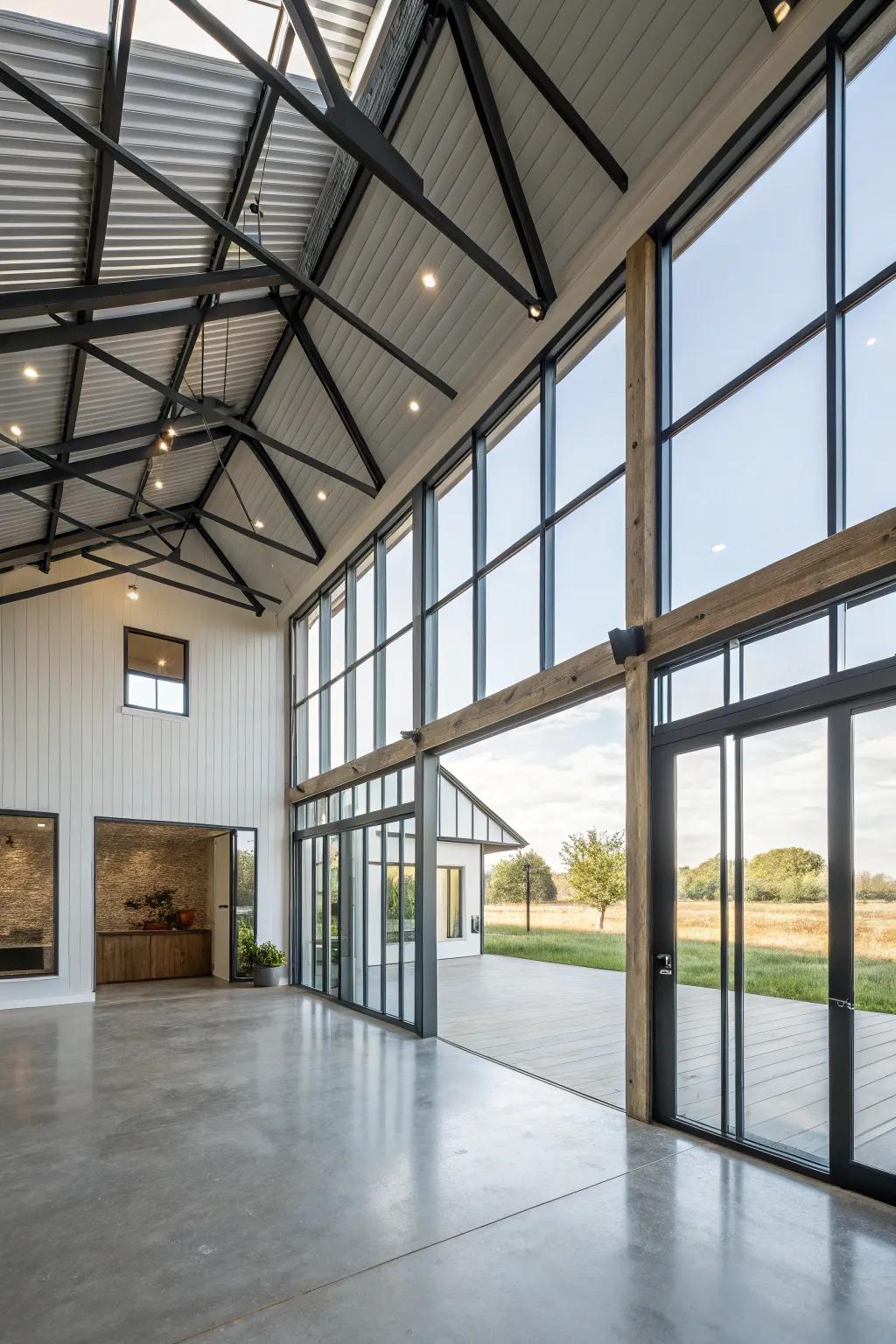 Modernized transformations breathe fresh vitality into traditional barn structures.