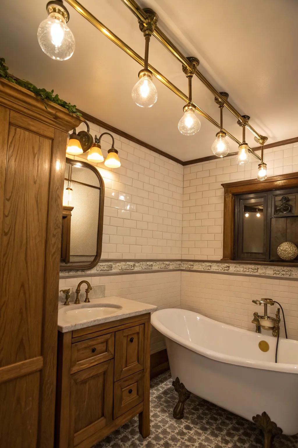 Brass finishes contribute warmth and sophistication to any bathroom.