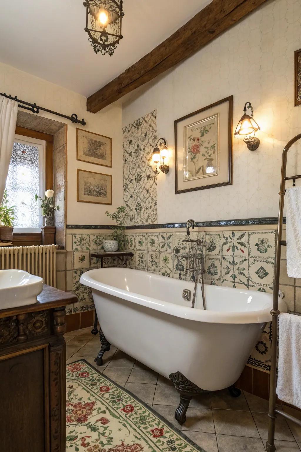 Classic touches bring enduring charm to your bathtub setting.