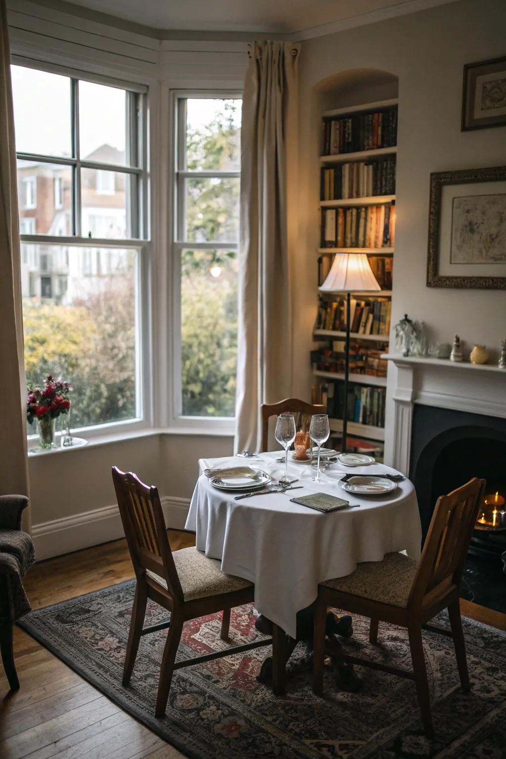 An eating nook by the window, ideal for relaxed meals while enjoying the scenery.