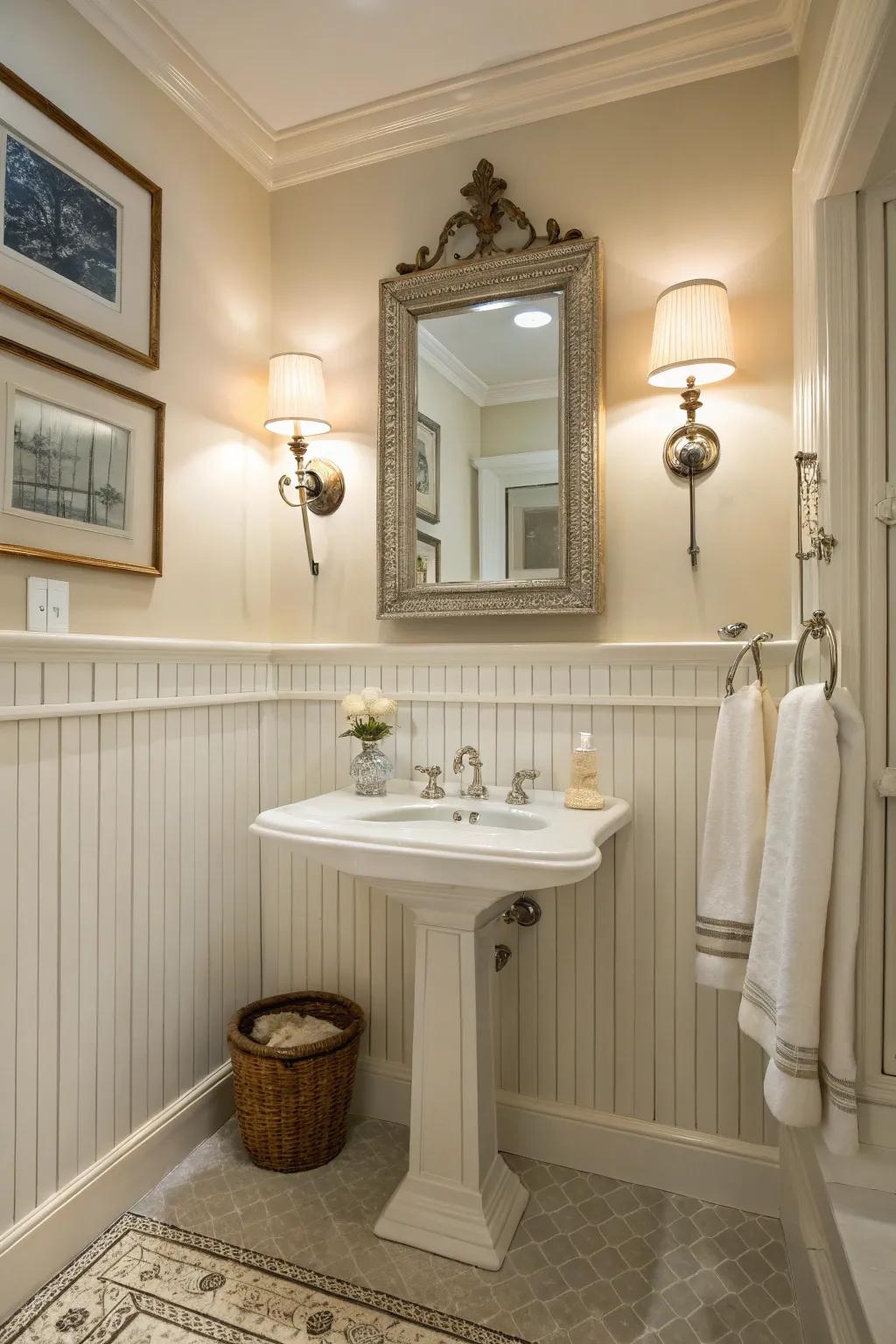 Blend decorative panels using stylish fixtures for a sumptuous sensation.
