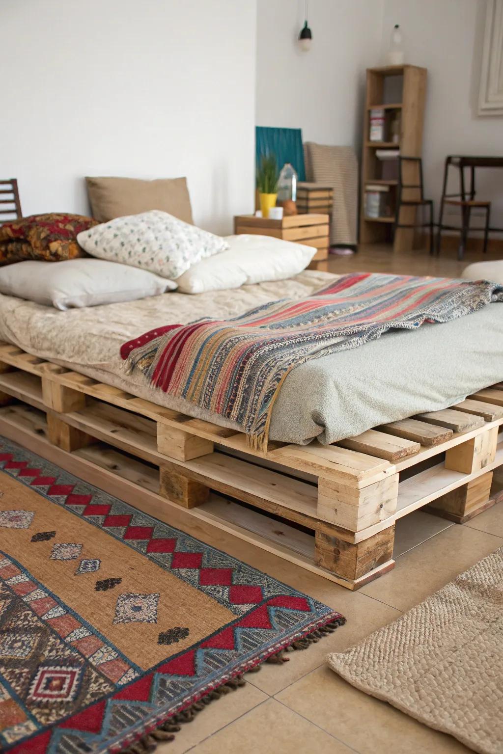 Layer texture by using inventive platforms for your floor bed.