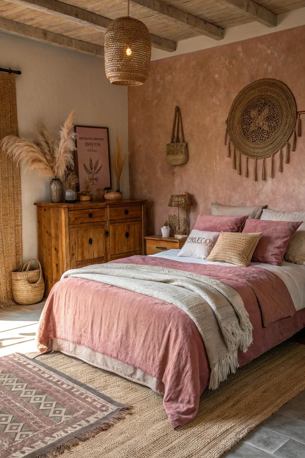 Establish a cozy ambiance with warm earth tones.