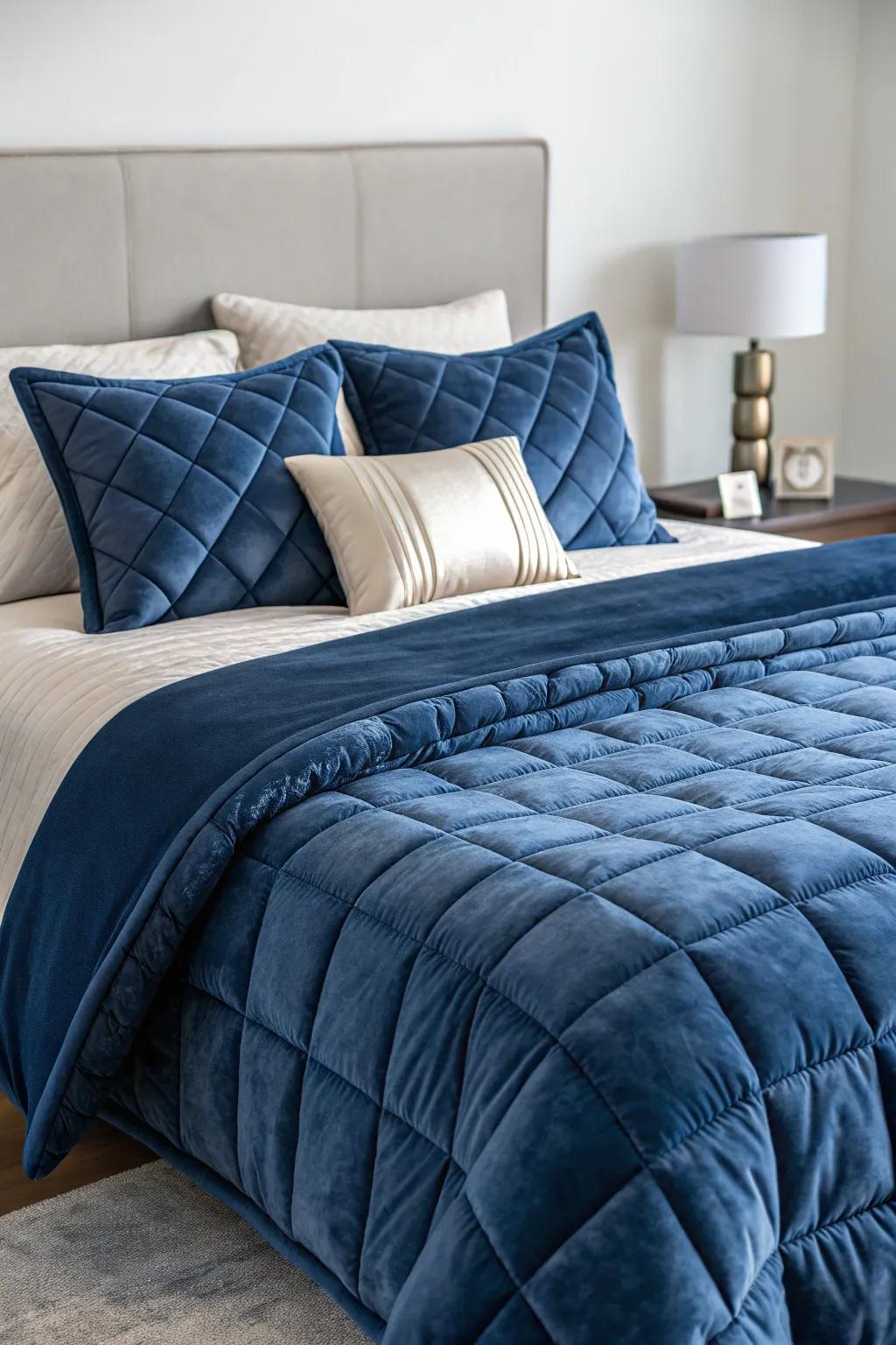 Cozy bedding transforms a bedroom into a comfortable retreat.