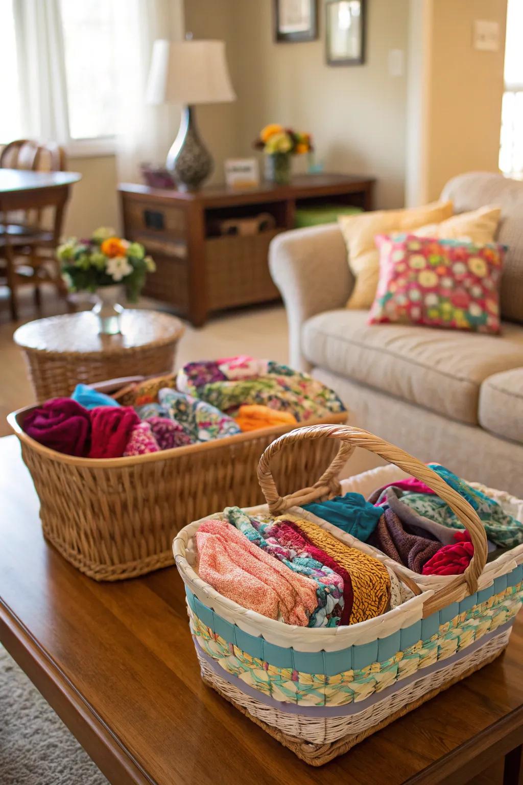 Incorporate pigmentation employing textile clipping-clad receptacles.