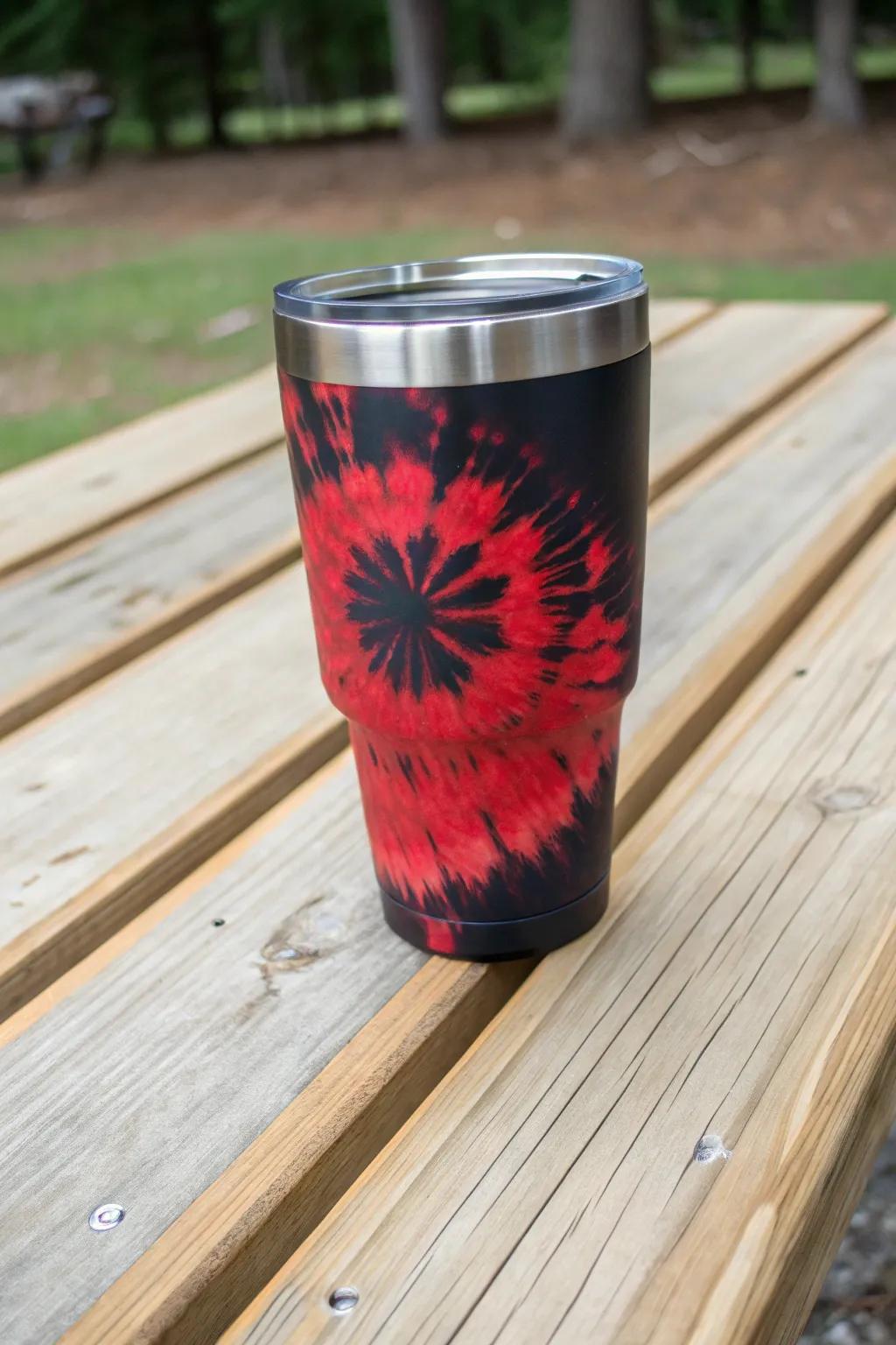 A stylish twisted dark and crimson tumbler, ideal for social events.