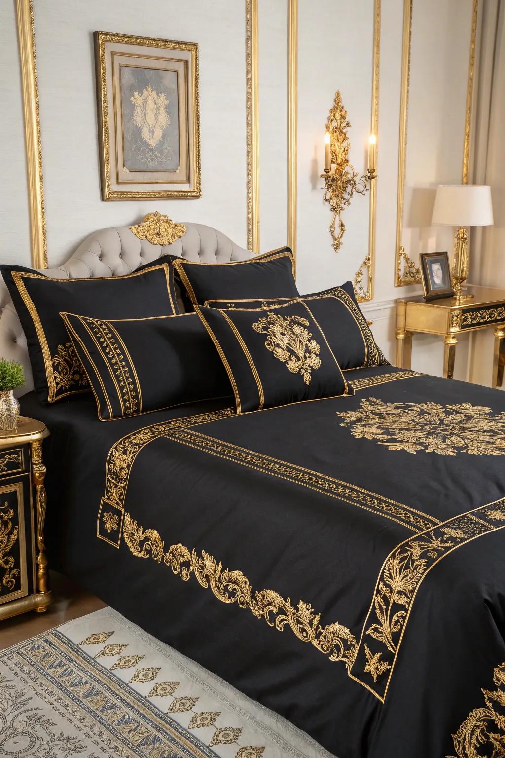 Injecting allure using black and gold.