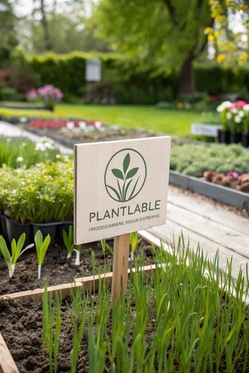 Flora markers merge branding with environmental consciousness.