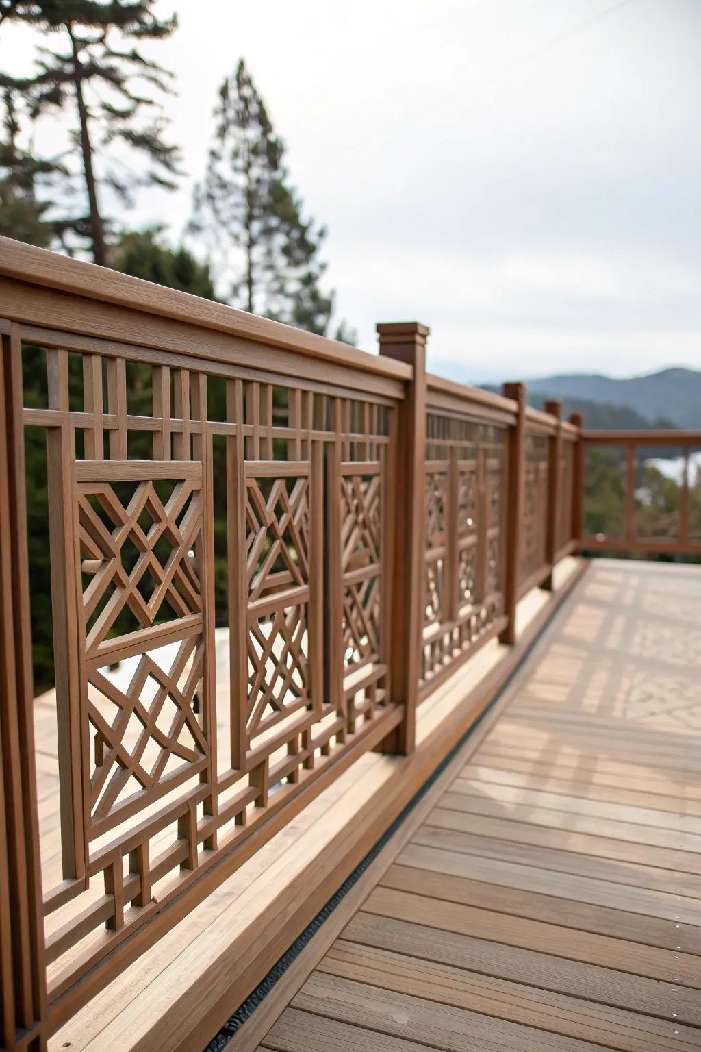 Transform your railing into art using geometric designs.