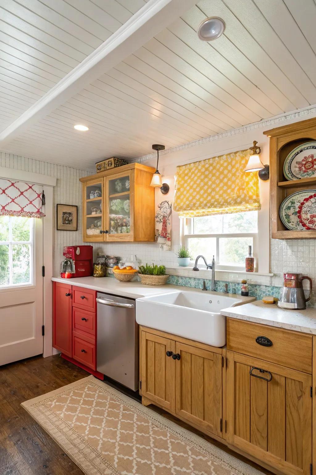 Panel ceilings bring countryside charm to any room.