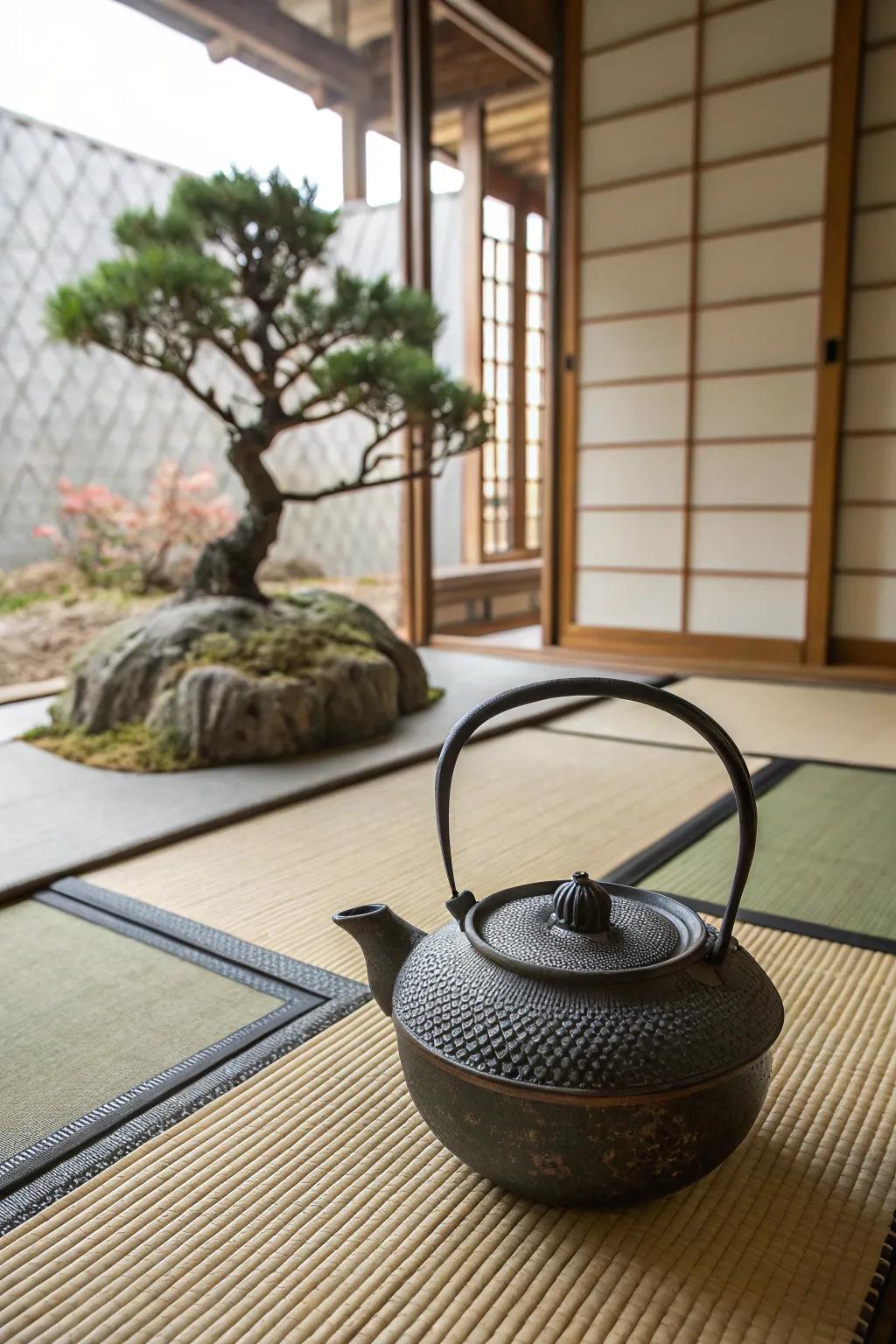 Cultural influences enhance the design of this Japanese-style teapot.