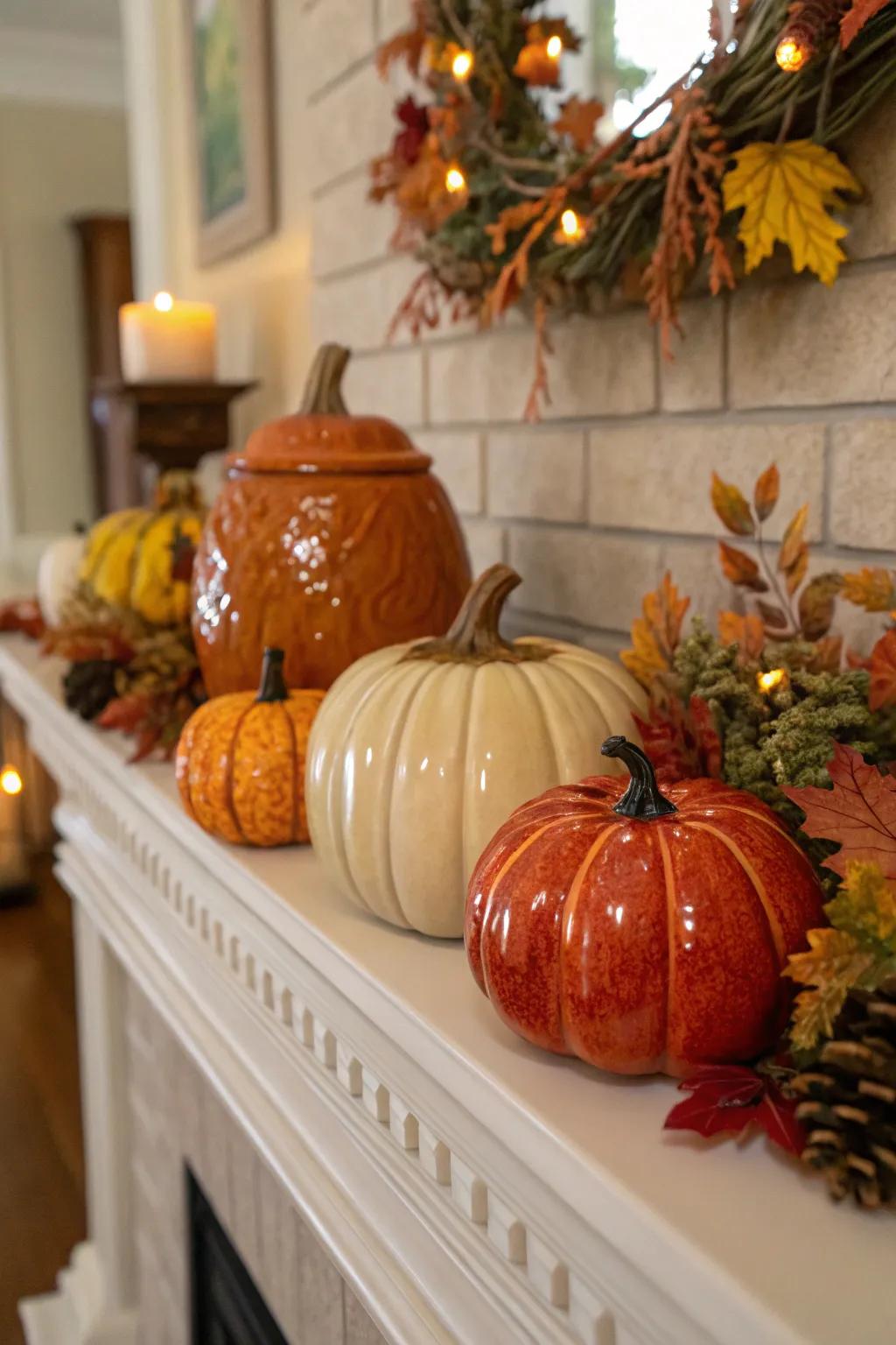 Mark each season with ceramic displays that match the theme.