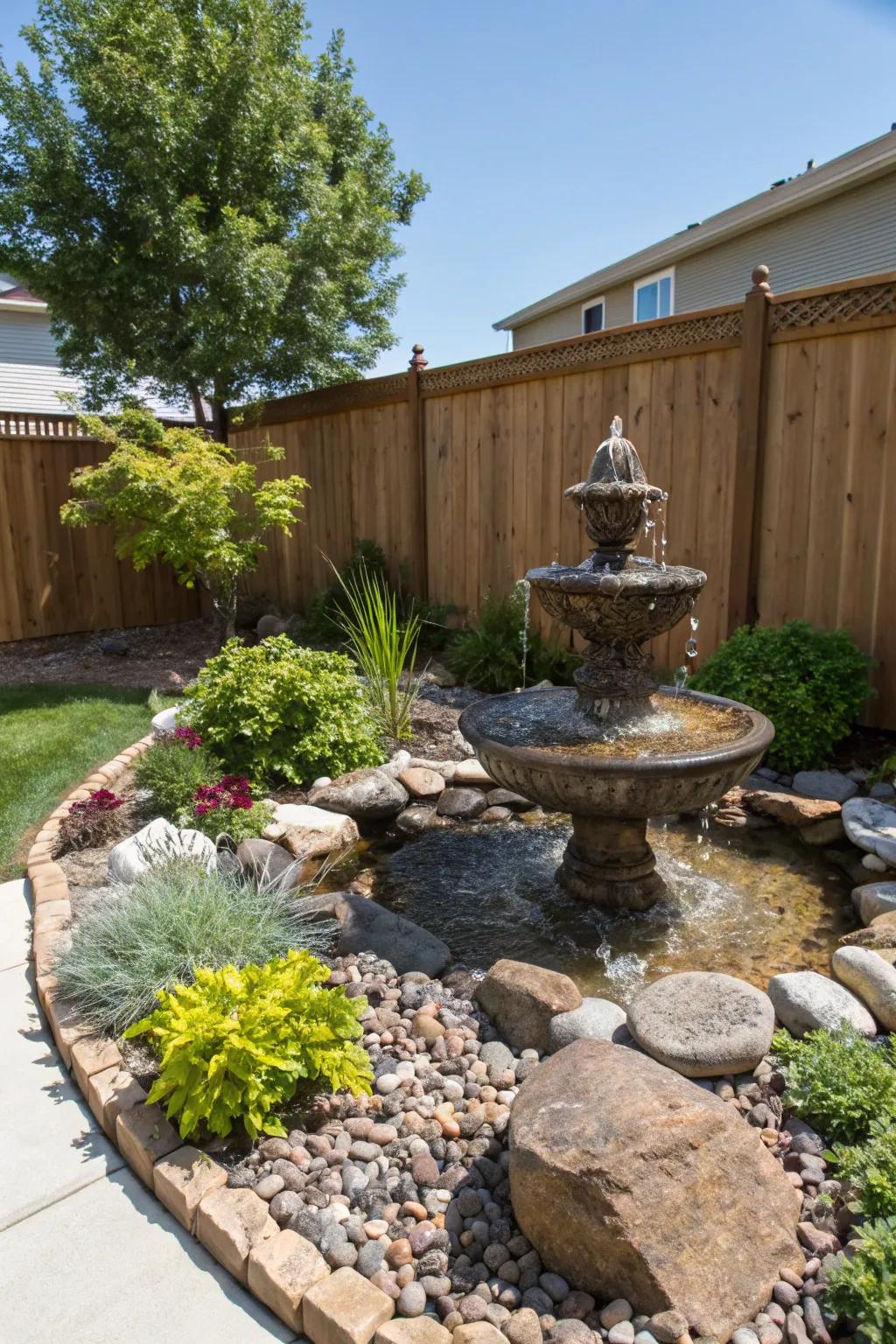 Water elements improve the ambiance of your outdoor space.
