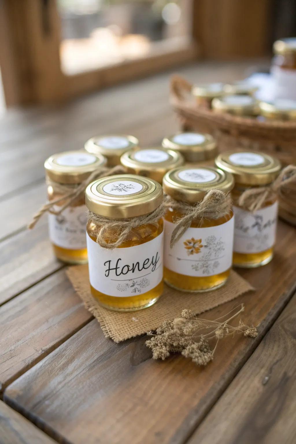 Small nectar vessels add a sweet essence to your wedding celebration.