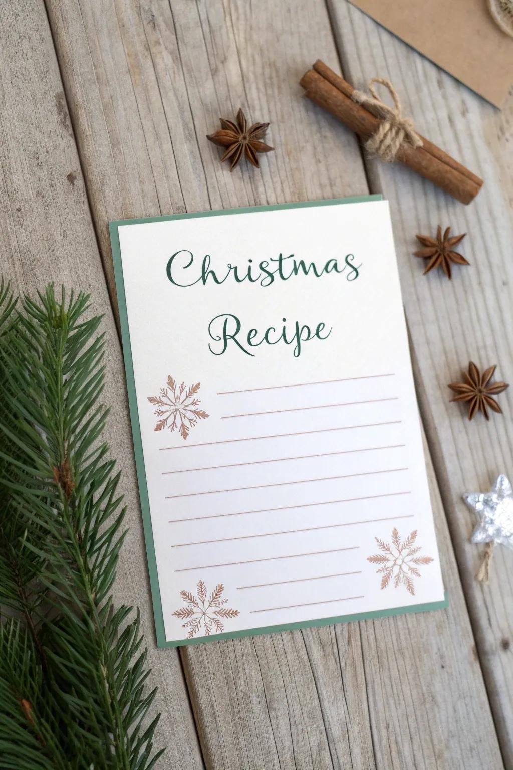 Capture the essence of the season with a personal touch—share your favorite festive recipes in style!