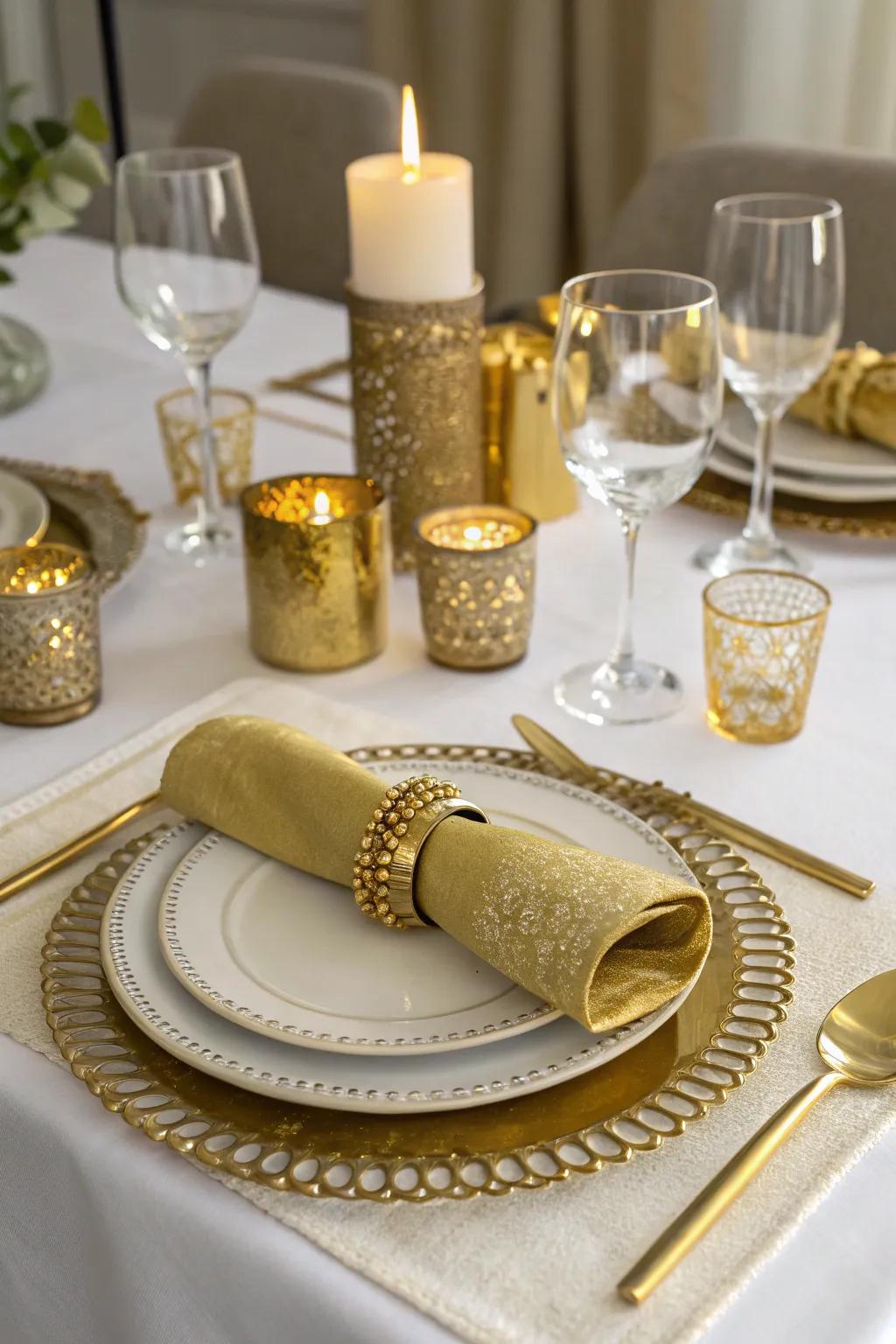 Metallic accents add a glamorous flair to your holiday decor.