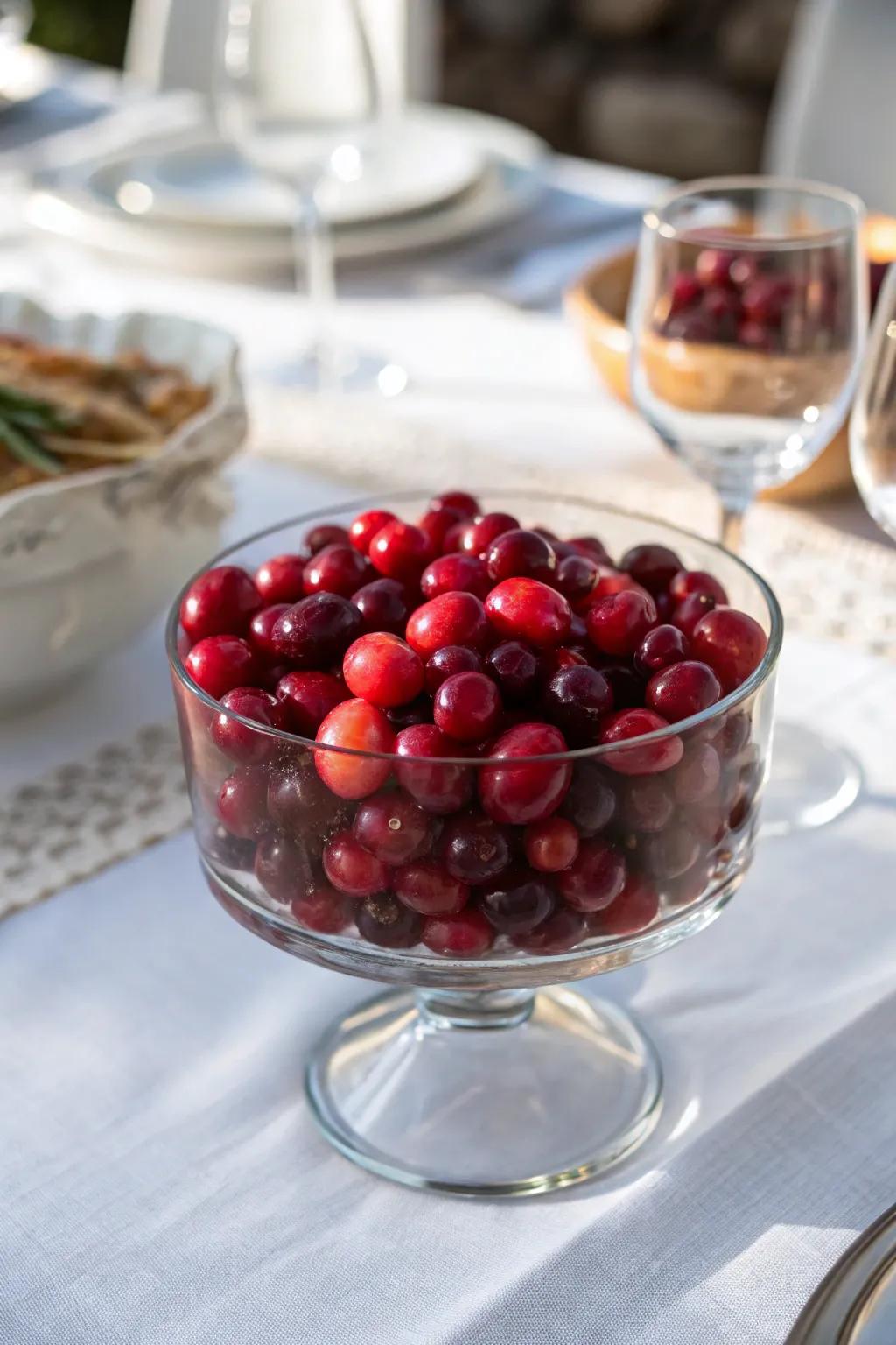 Vibrant and merry: cranberries infuse an explosion of Yuletide shade.