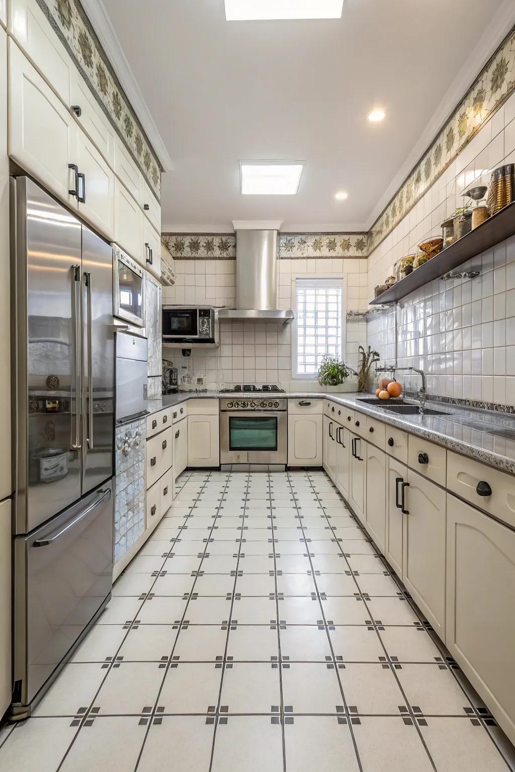 Established tile arrangements bring order and classic appeal.