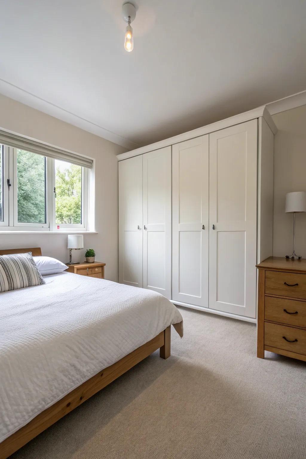 Uncluttered lines and simplicity define this modern bedroom.