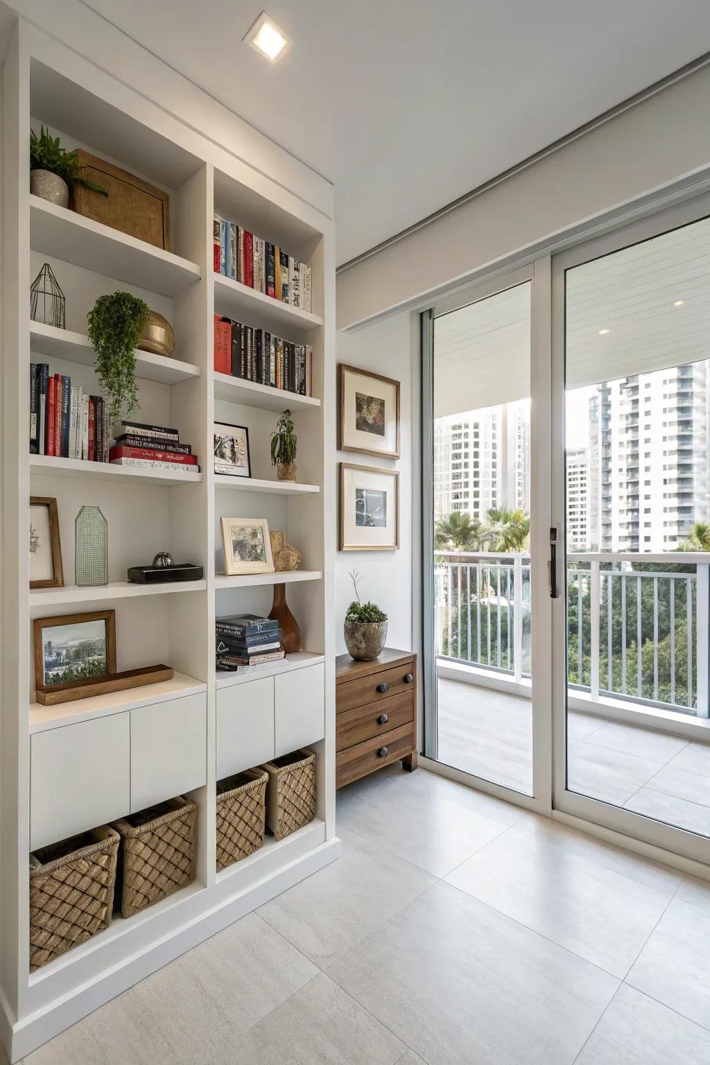Vertical storage solutions in a condo kitchen