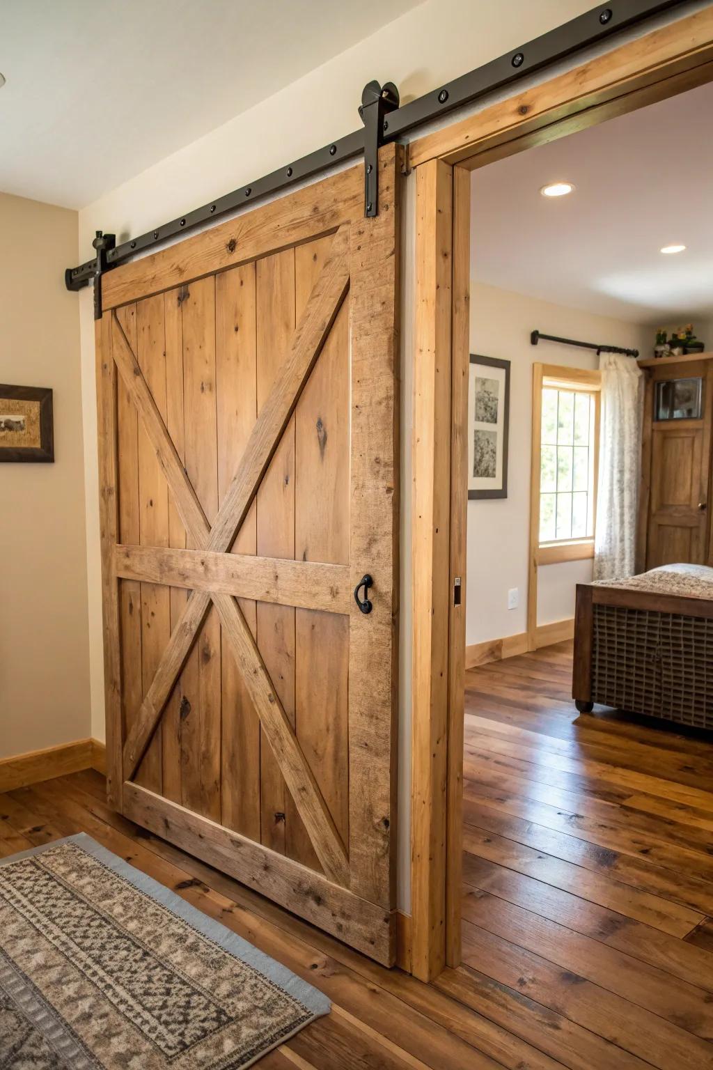 Barn doors enrich with rustic allure and utility.