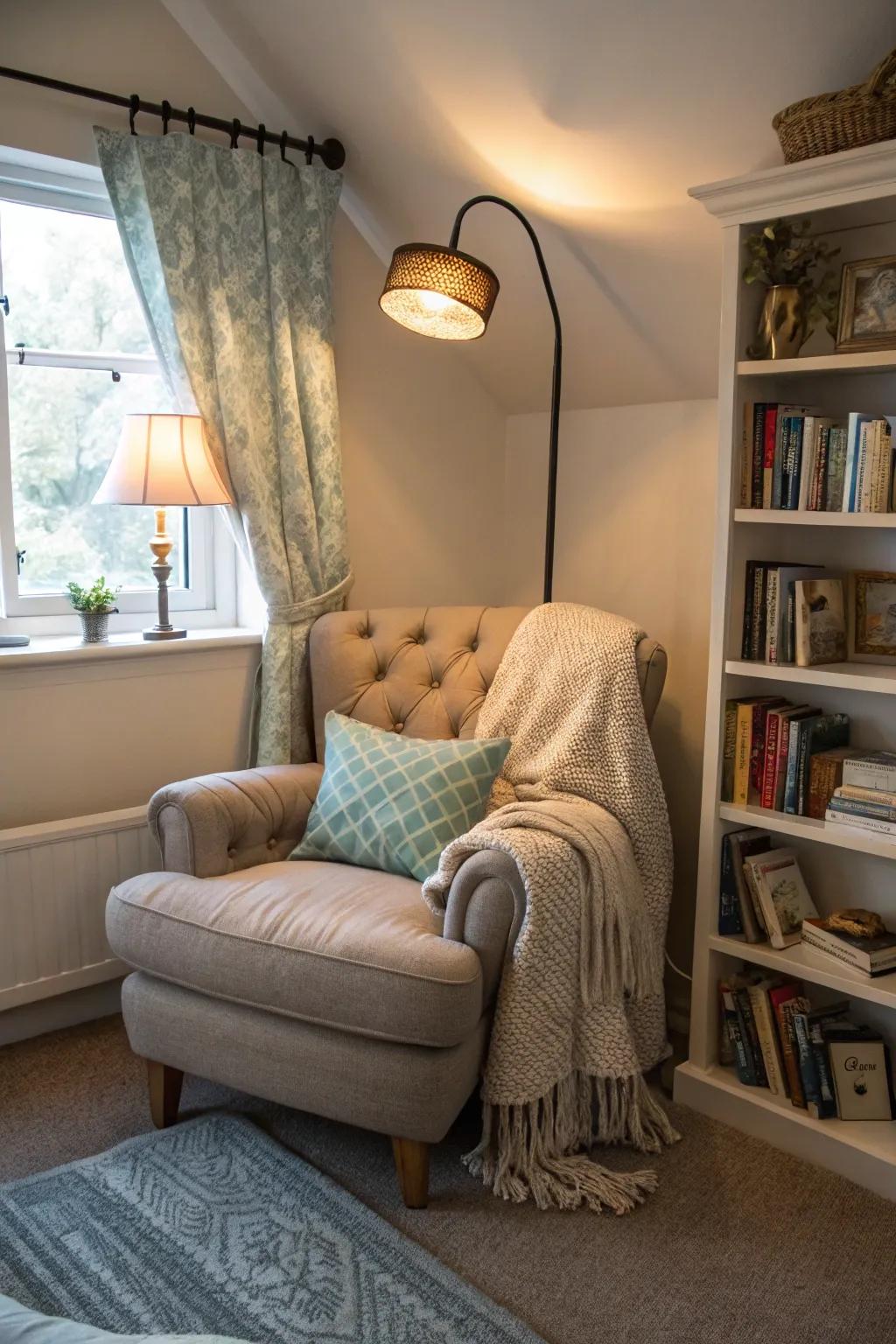 A reading corner for peaceful times shared