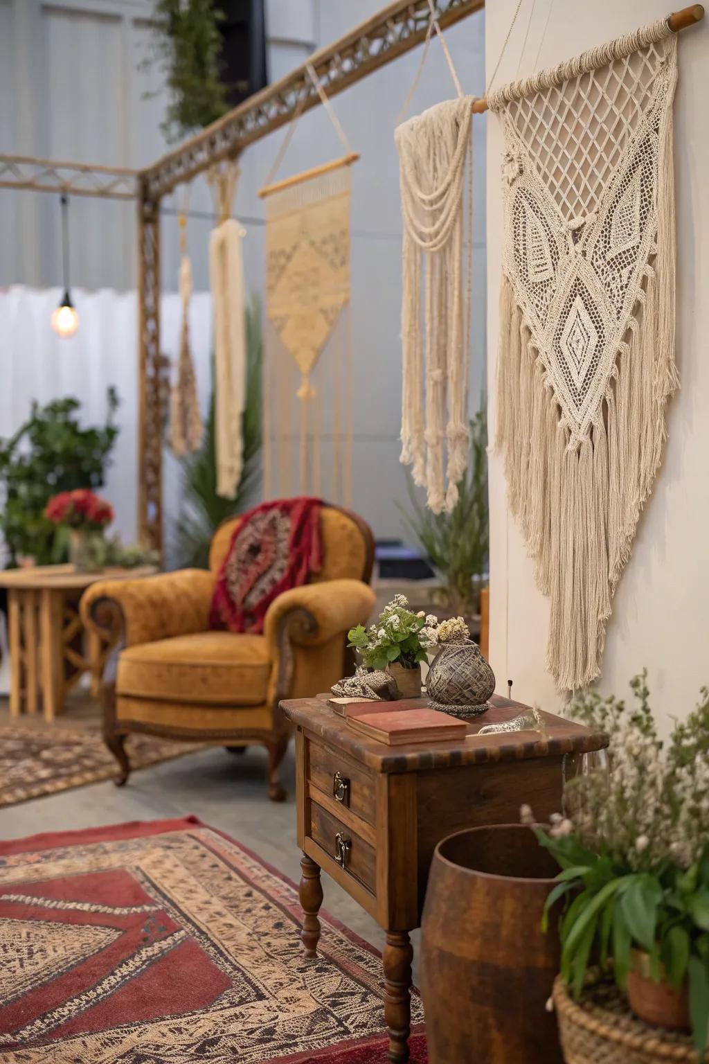 Bohemian and classic touches fashion an inviting yet stylish vibe.