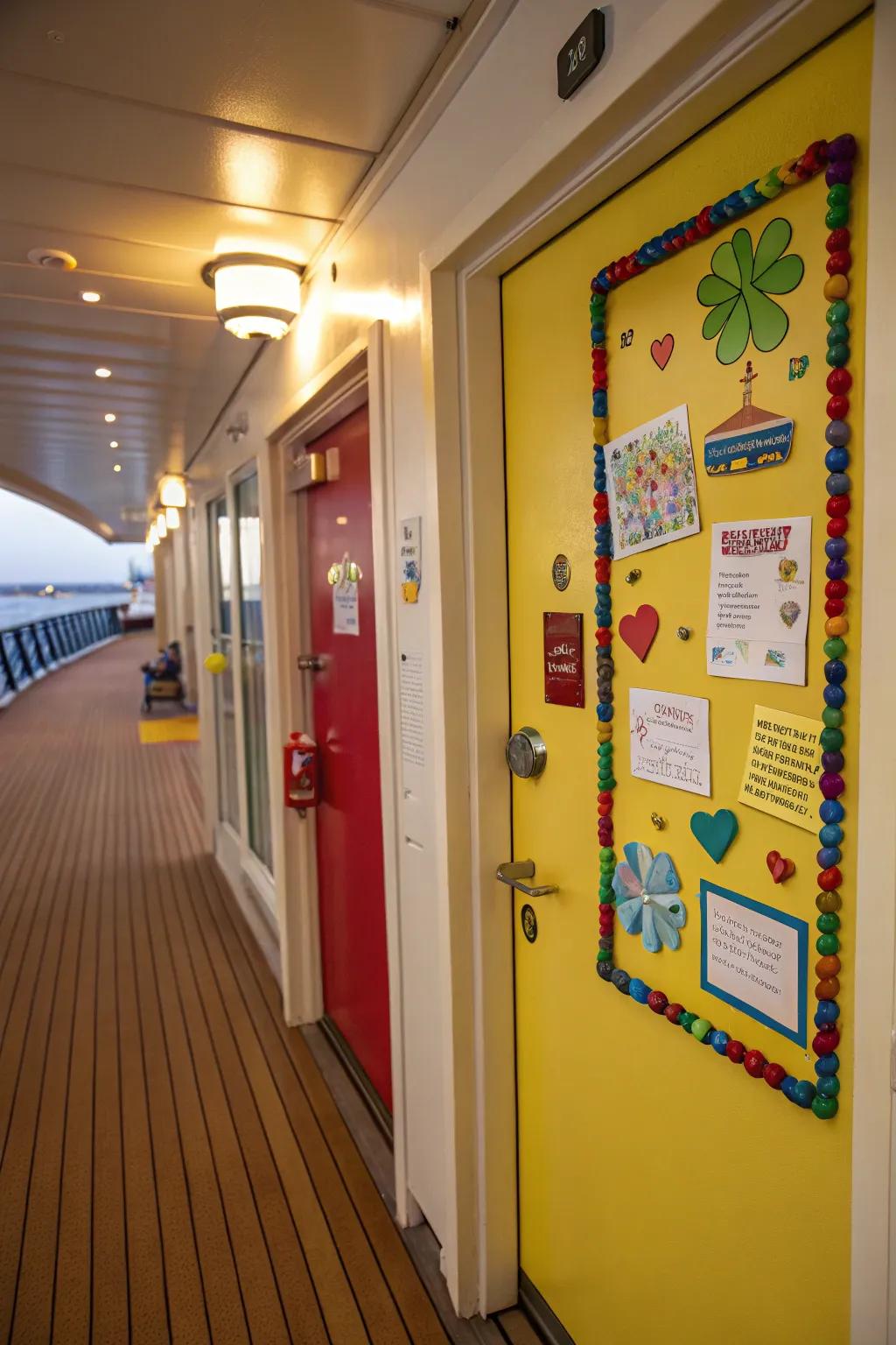Maintain connections through a magnetic memo board on your cruise door.