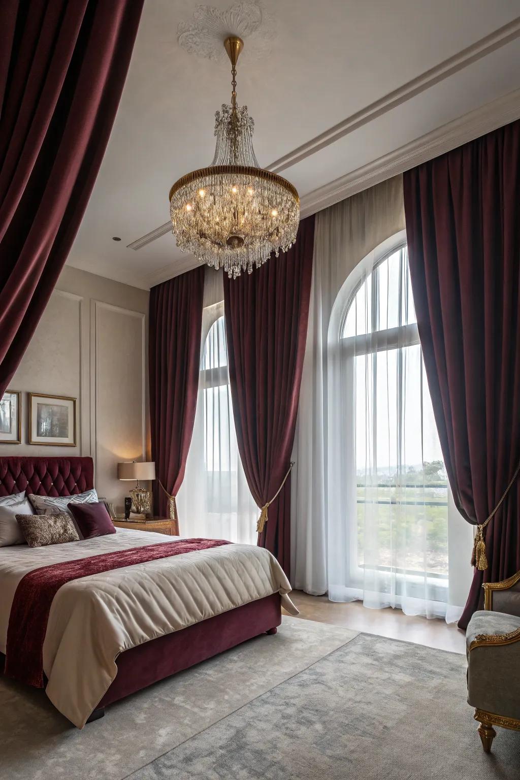 Floor-length drapes add drama and sophistication to any space.