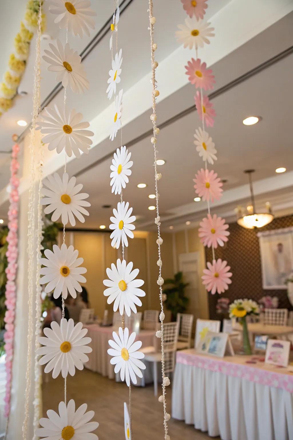 Add a unique touch with handcrafted daisy chains.