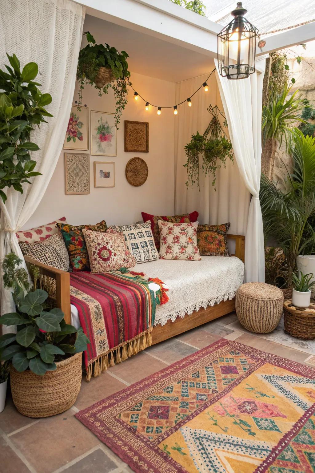 Add warmth with a boho-chic daybed design.