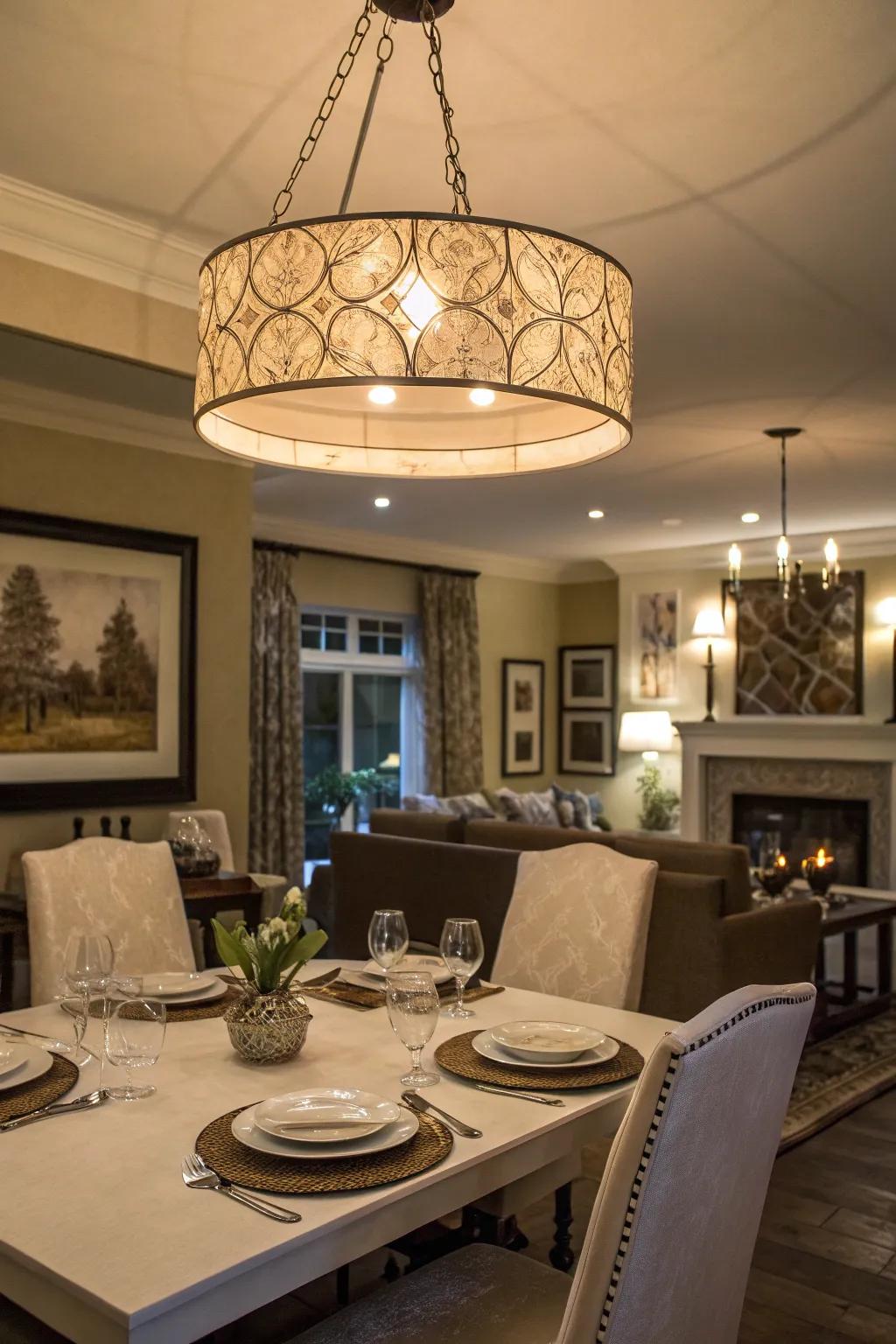 Illuminate your dining space with a striking fixture.