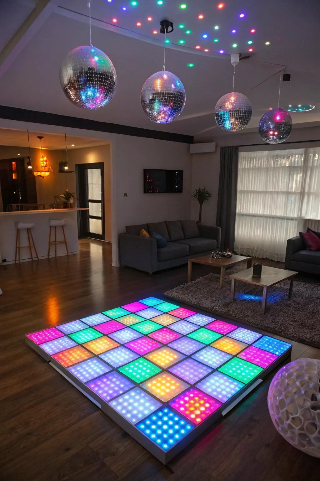 A bespoke illuminated stage motivates visitors to dance the night away.