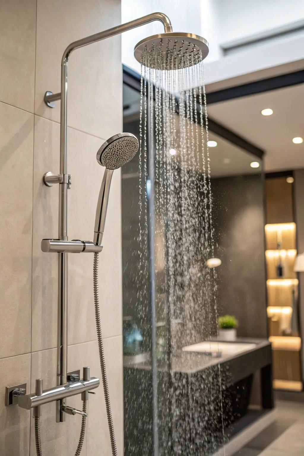 Tailor your washing experience using flexible shower spouts.