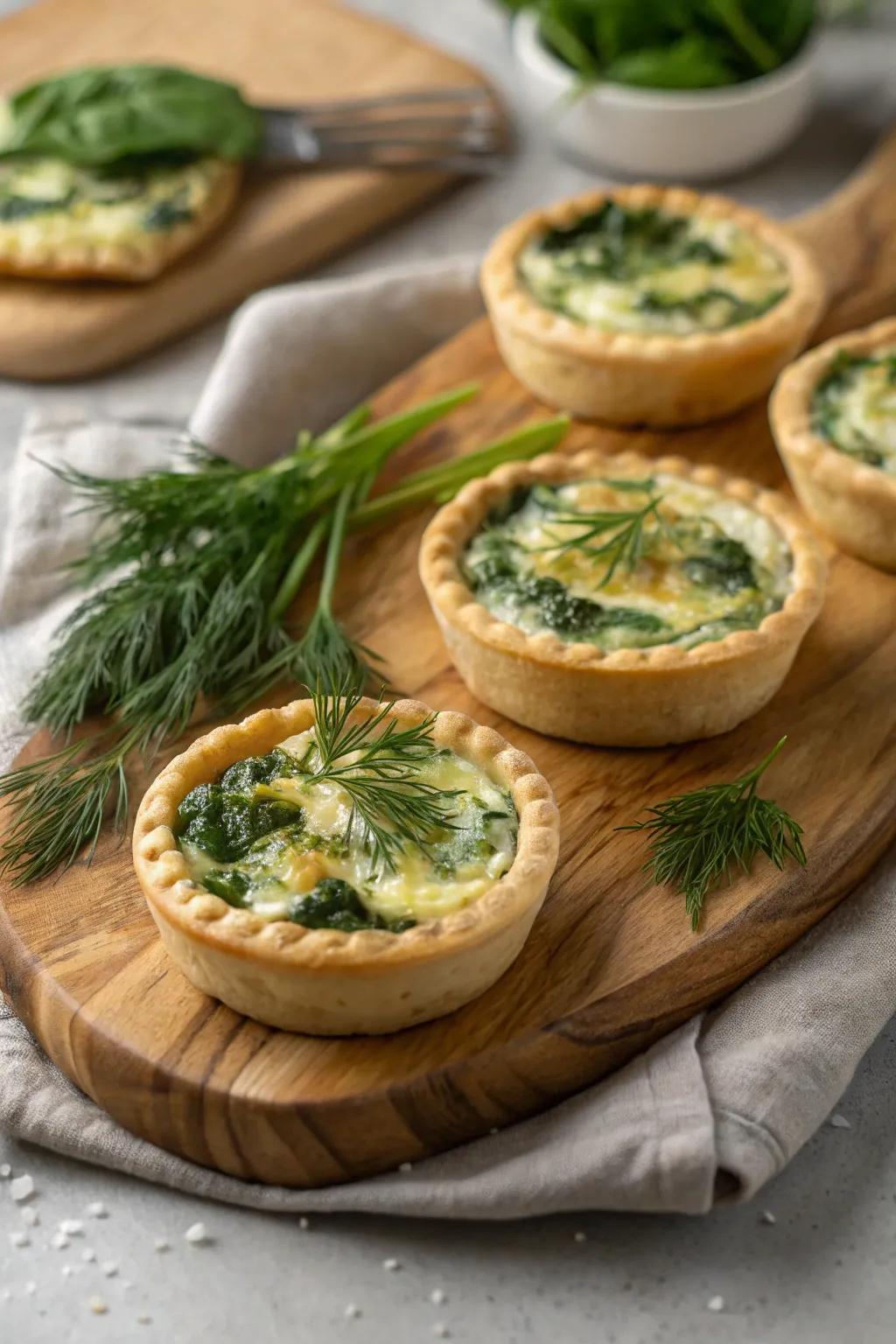 Mini quiches offer a savory and delightful treat.