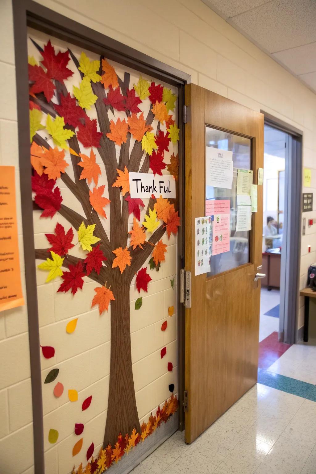 A gratitude tree where students express their appreciation.