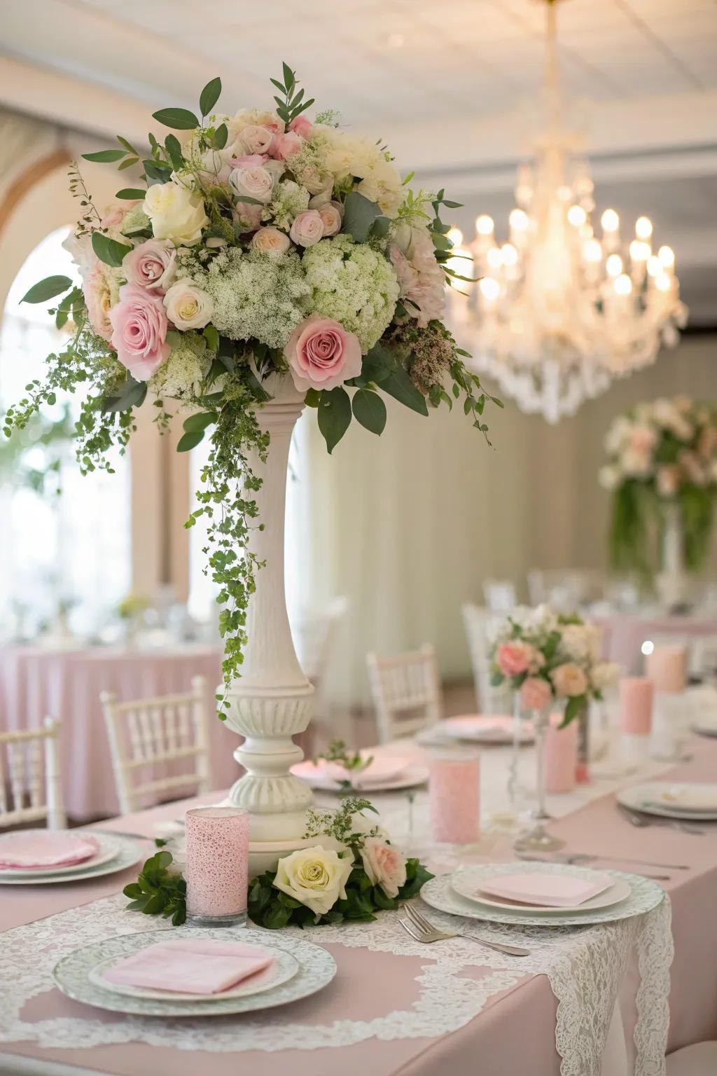 Pastel tints bestow a delicate grace to the table