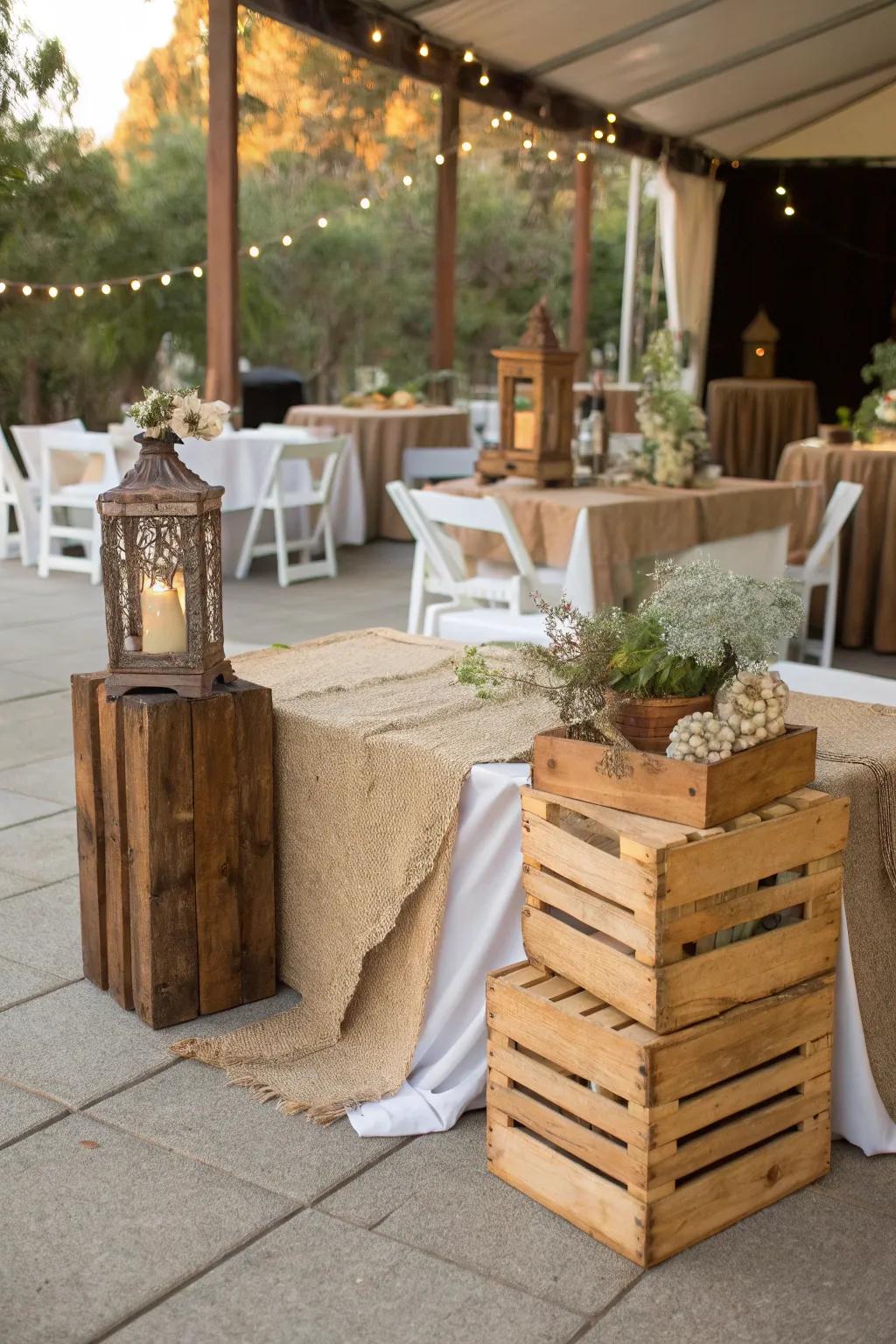 Country accents infuse charm into an outdoor engagement celebration.