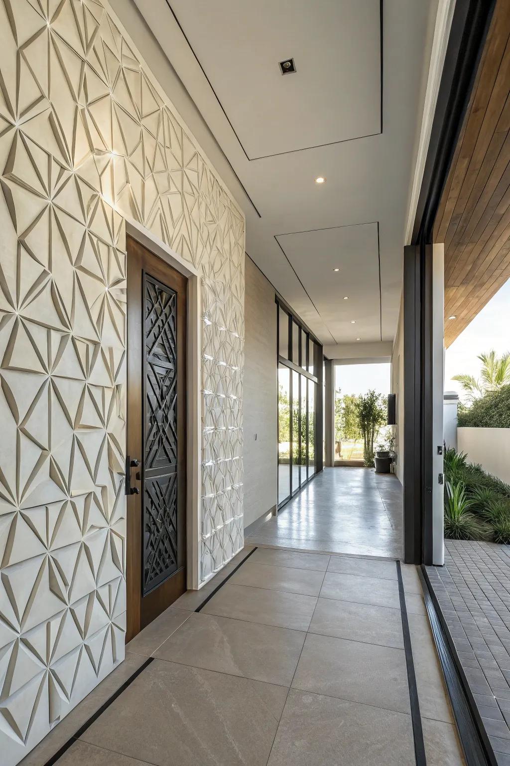 Create a modern statement using symmetric wall design patterns.