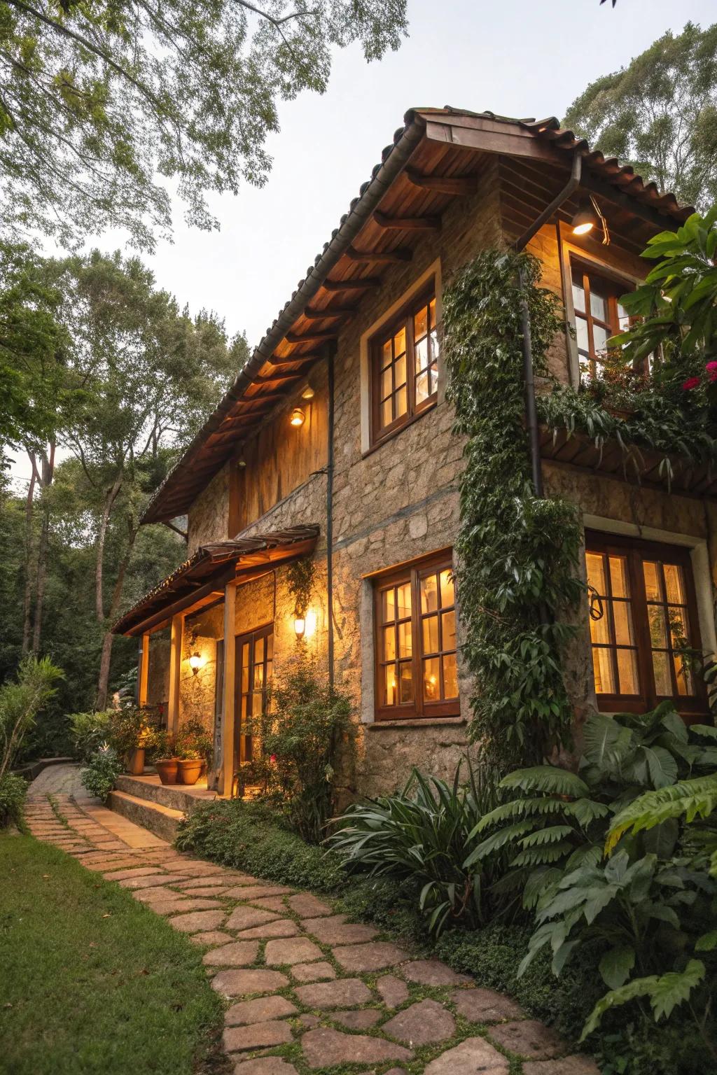 Countryside trims offer a cozy, cottage-like ambiance.