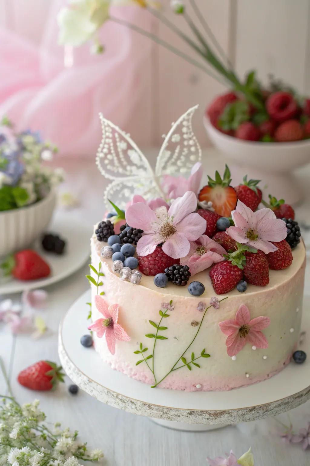 A fairy-themed cake that's both delightful and scrumptious.