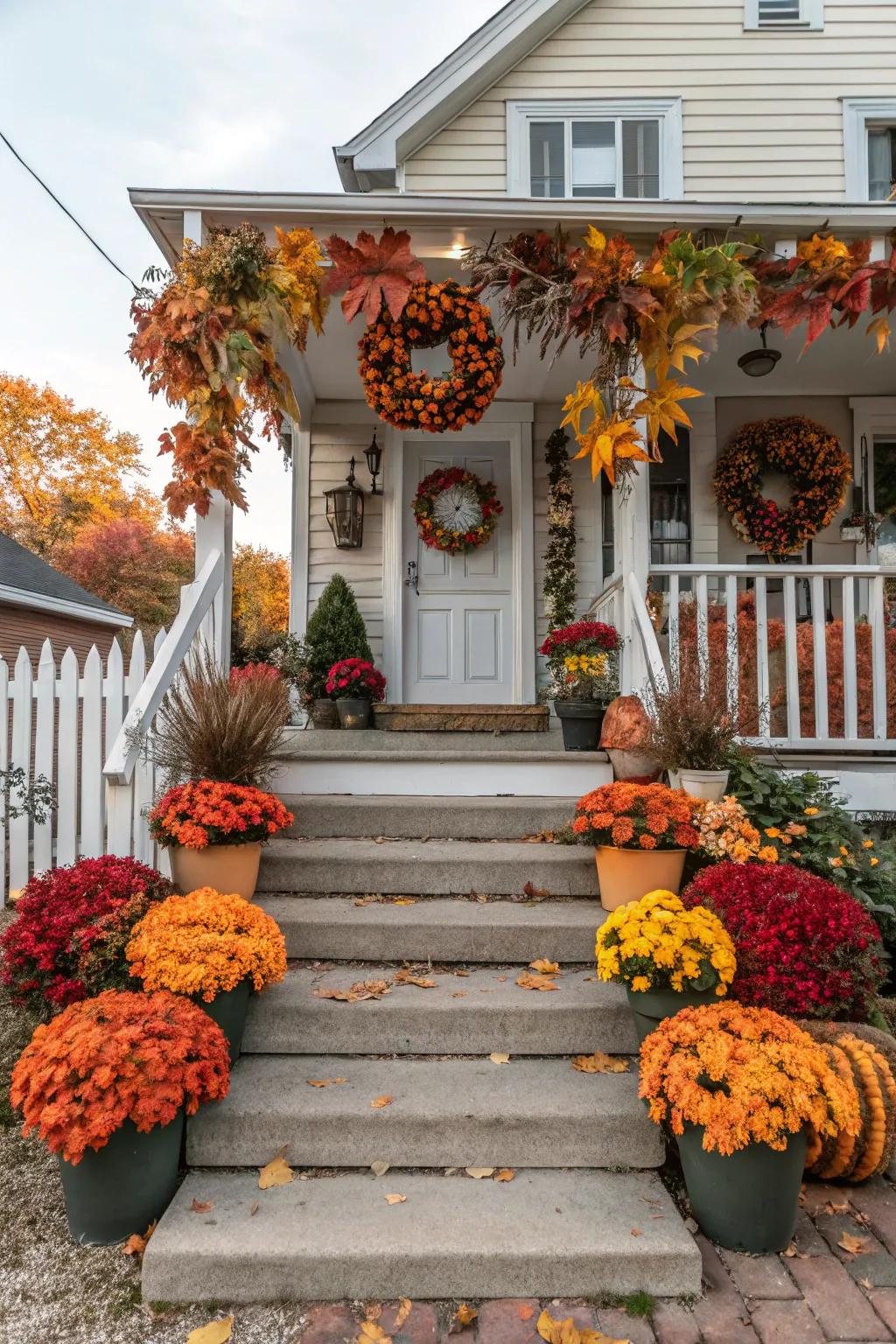 Craft an inviting front entrance using seasonal decor.