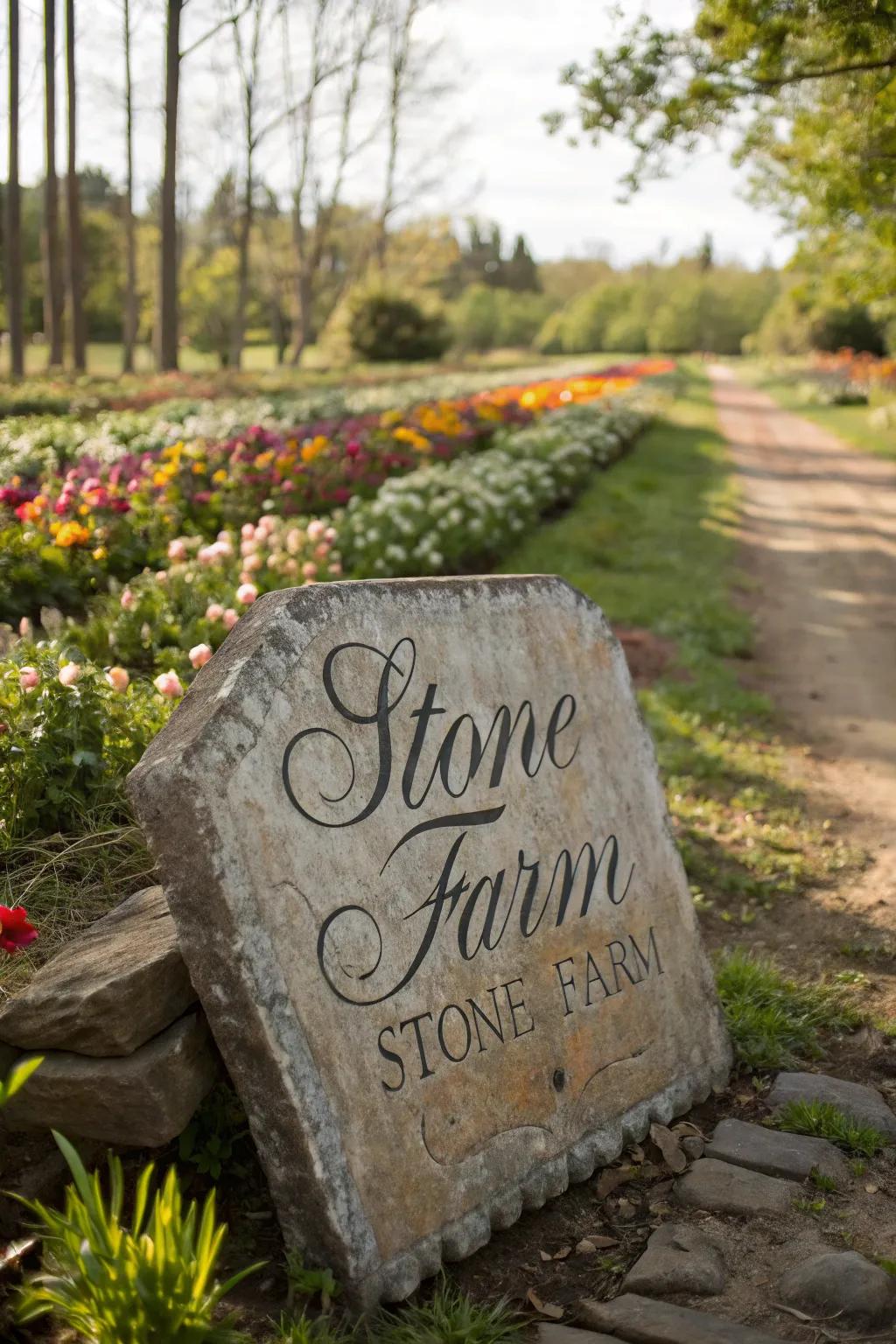 An engraved stone marker providing ageless sophistication and robustness.