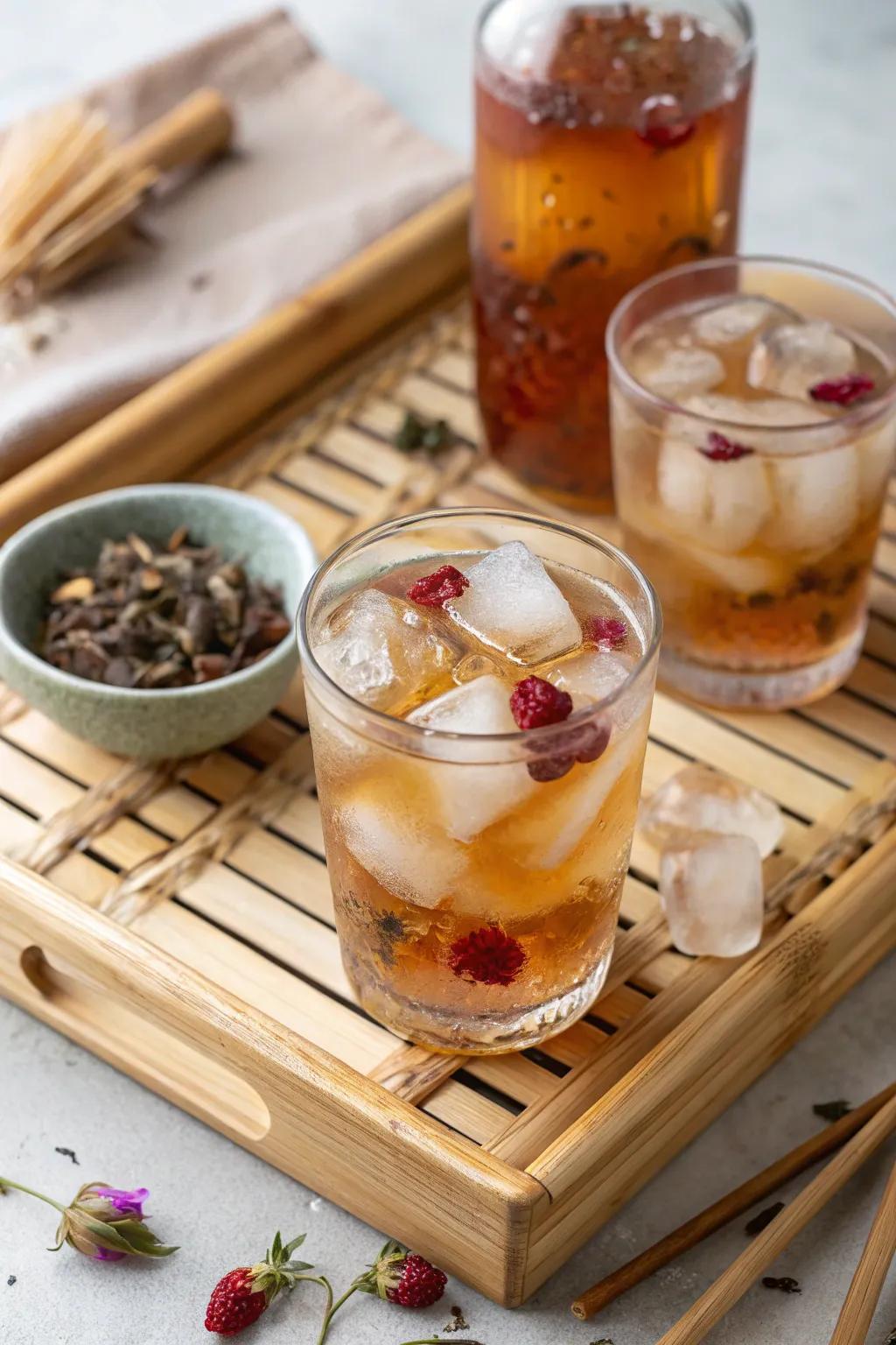 Tea-infused ice for a flavorful and calming moment.