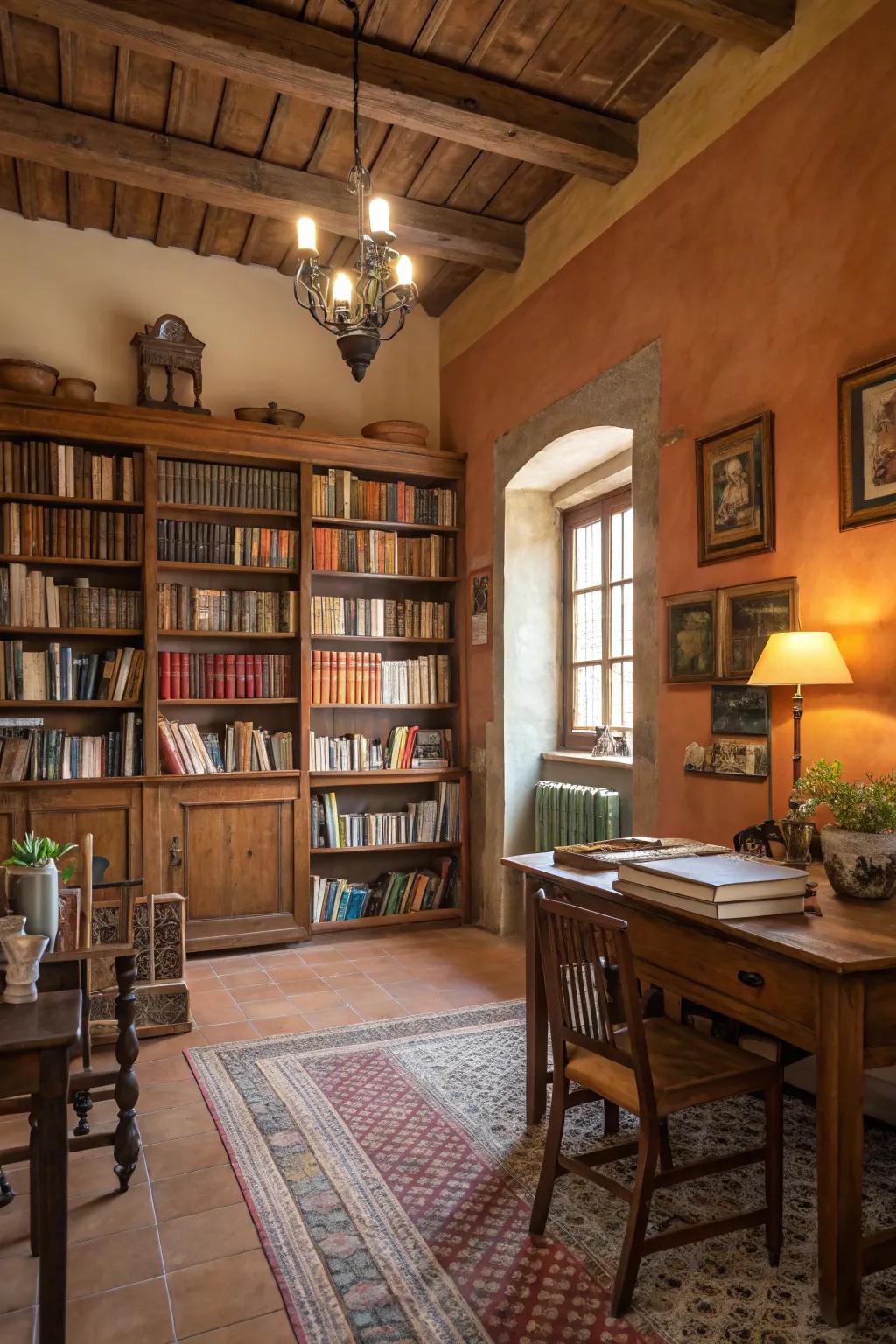 Natural hues on the walls produce a calming and inviting ambiance.