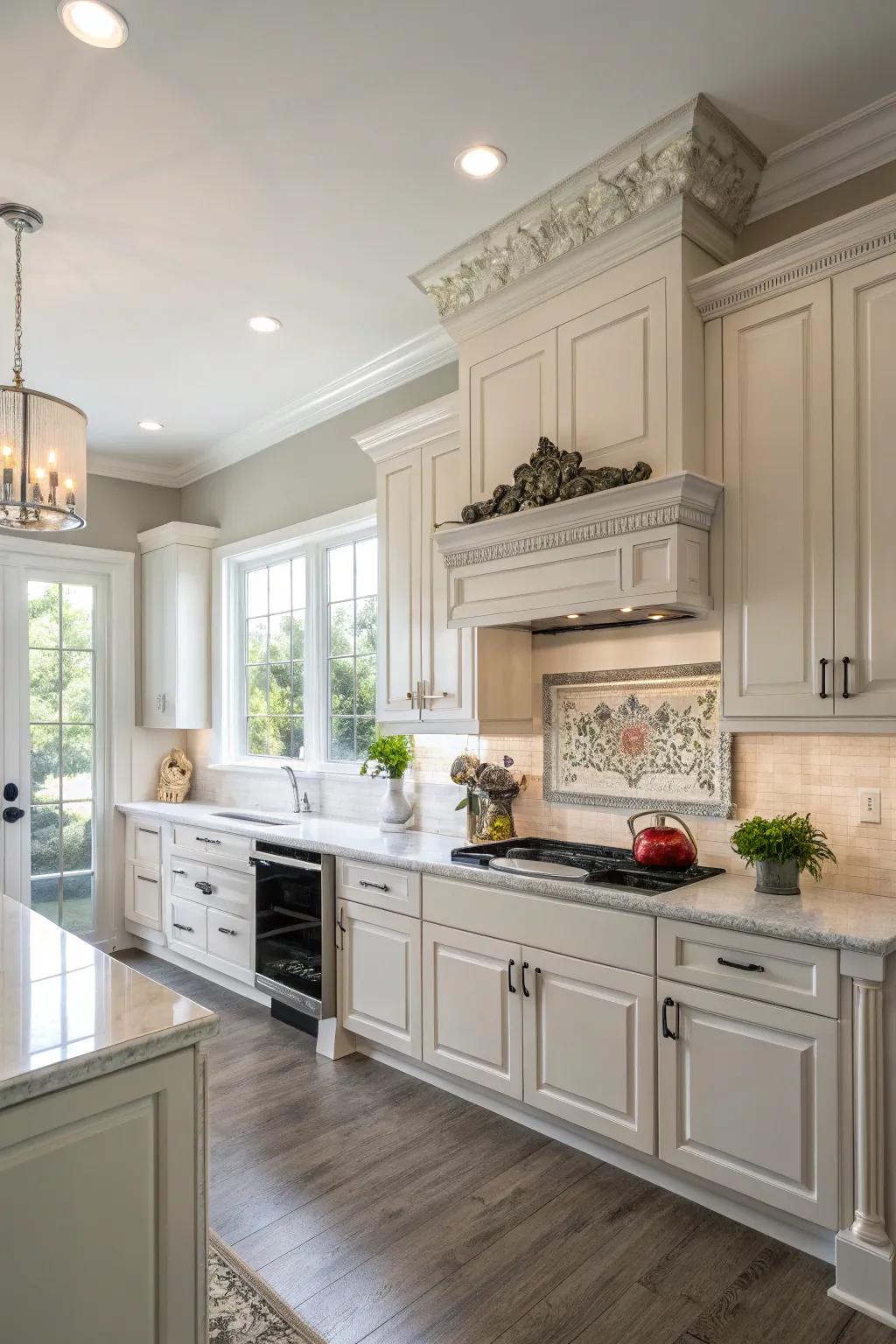 Specially crafted appearance storage thanks to simulated ornate molding.