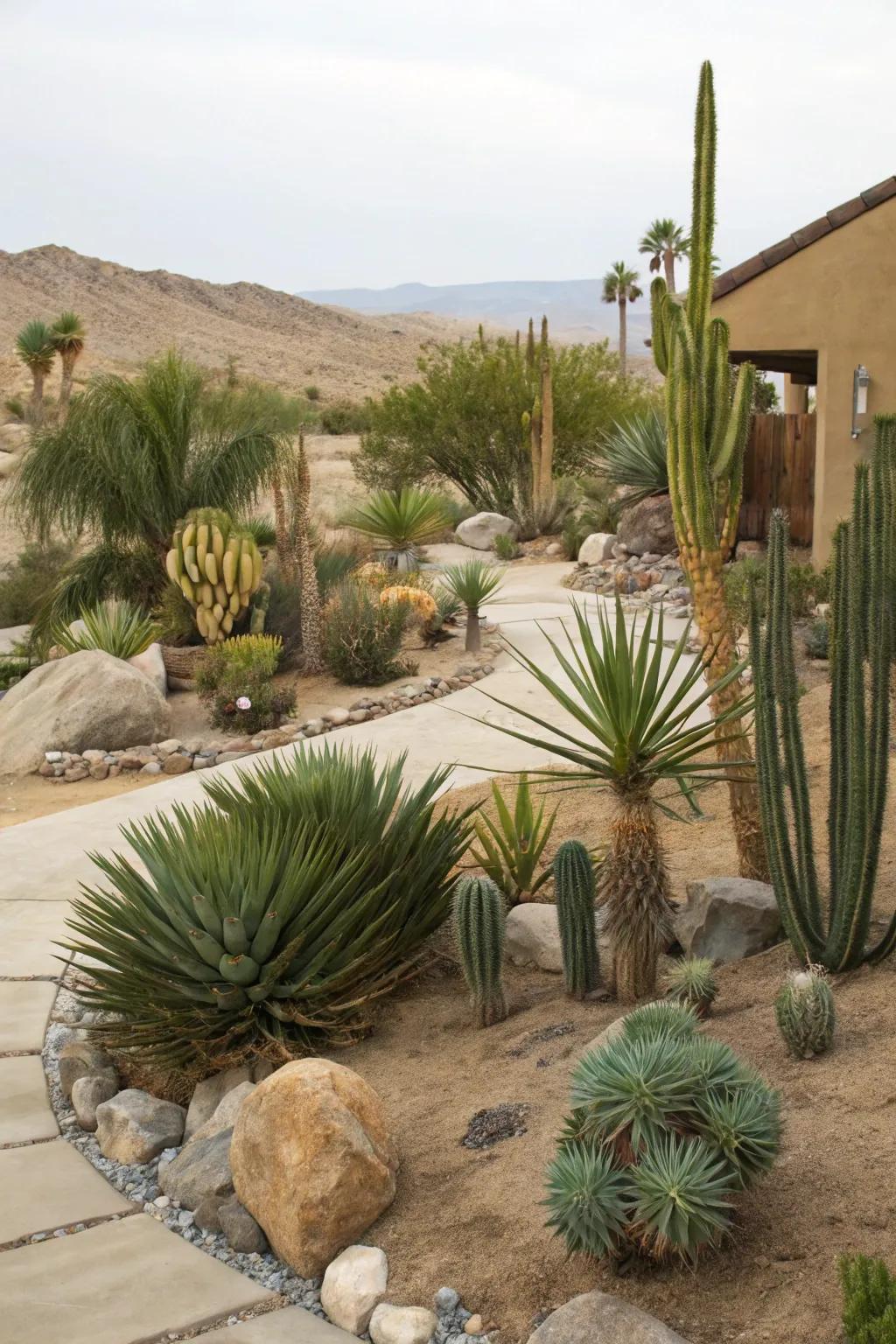 A desert sanctuary with varied desert flora.