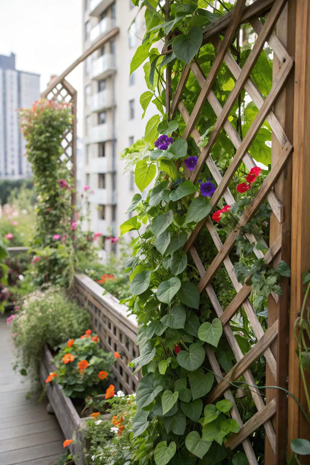 An inventive use of verticality, showcasing a lush green expanse.